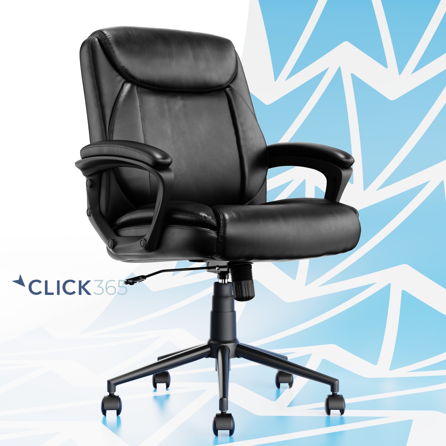 Click365 Transform 10 Ergonomic Bonded Leather MidBack Manager Office Chair Black PopularChairscom Click365 Transform 10 Ergonomic Bonded Leather Mid Back Manager Office Chair Black PopularChairscom