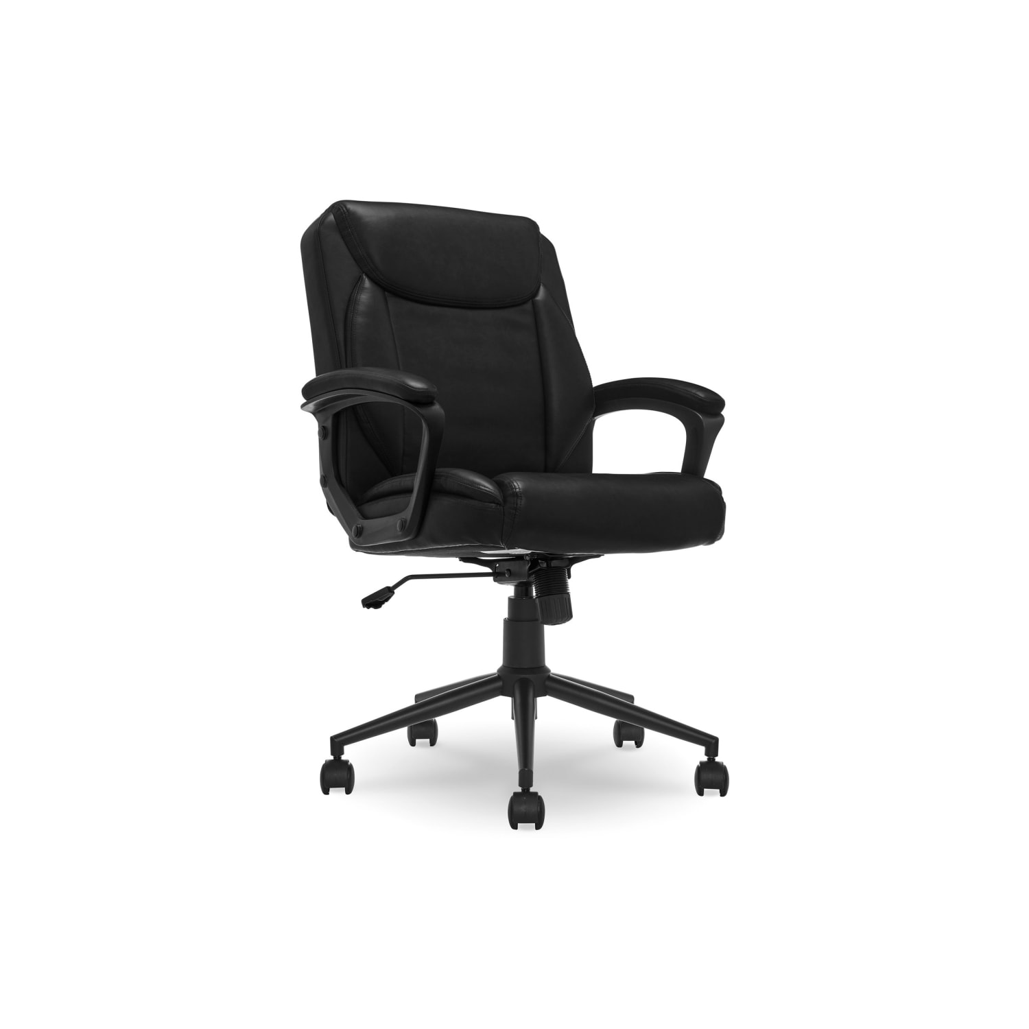 Click365 Transform 10 Ergonomic Bonded Leather MidBack Manager Office Chair Black PopularChairscom Click365 Transform 10 Ergonomic Bonded Leather Mid Back Manager Office Chair Black PopularChairscom