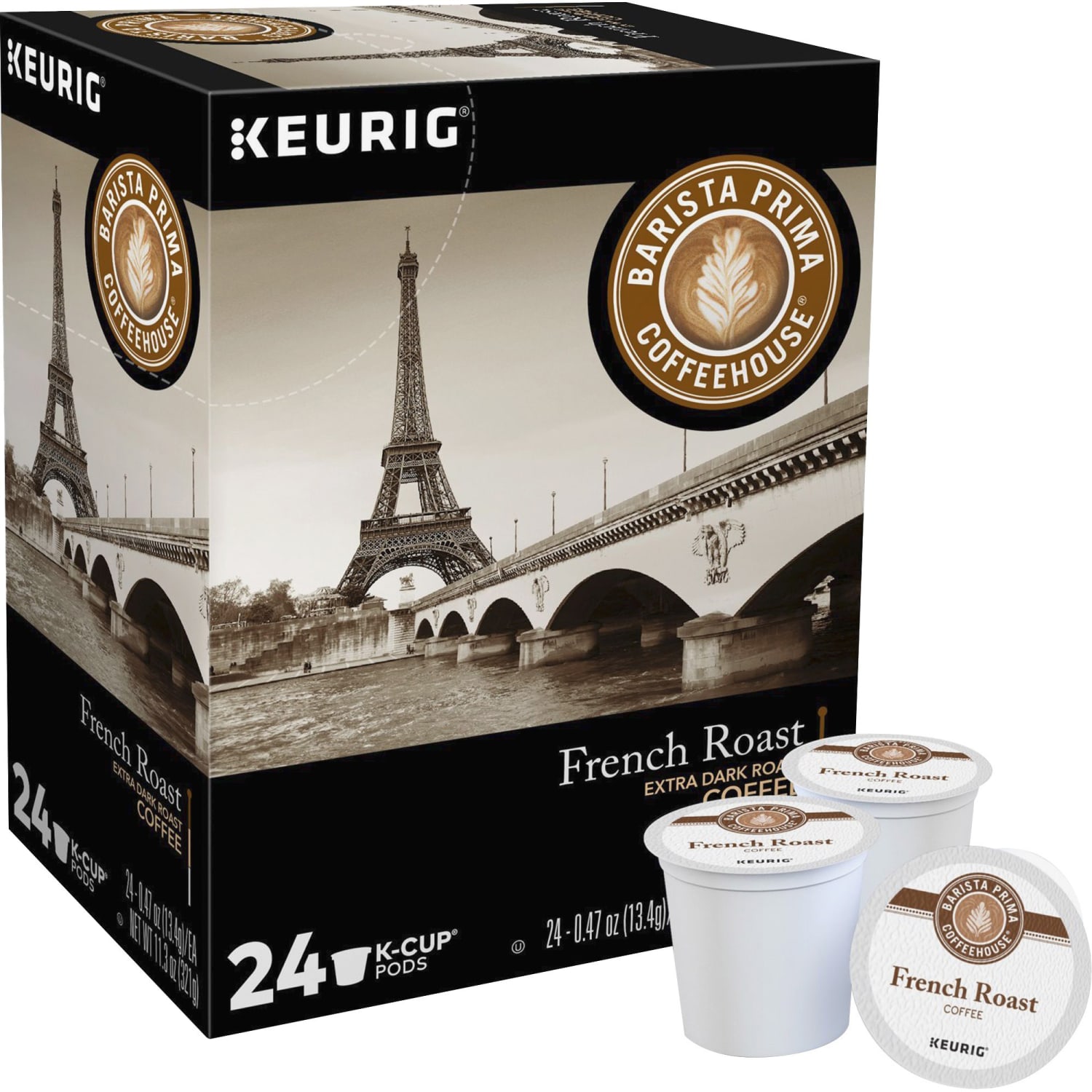Barista Prima Coffeehouse Single-Serve Coffee K-Cup, French Roast, Carton Of 24