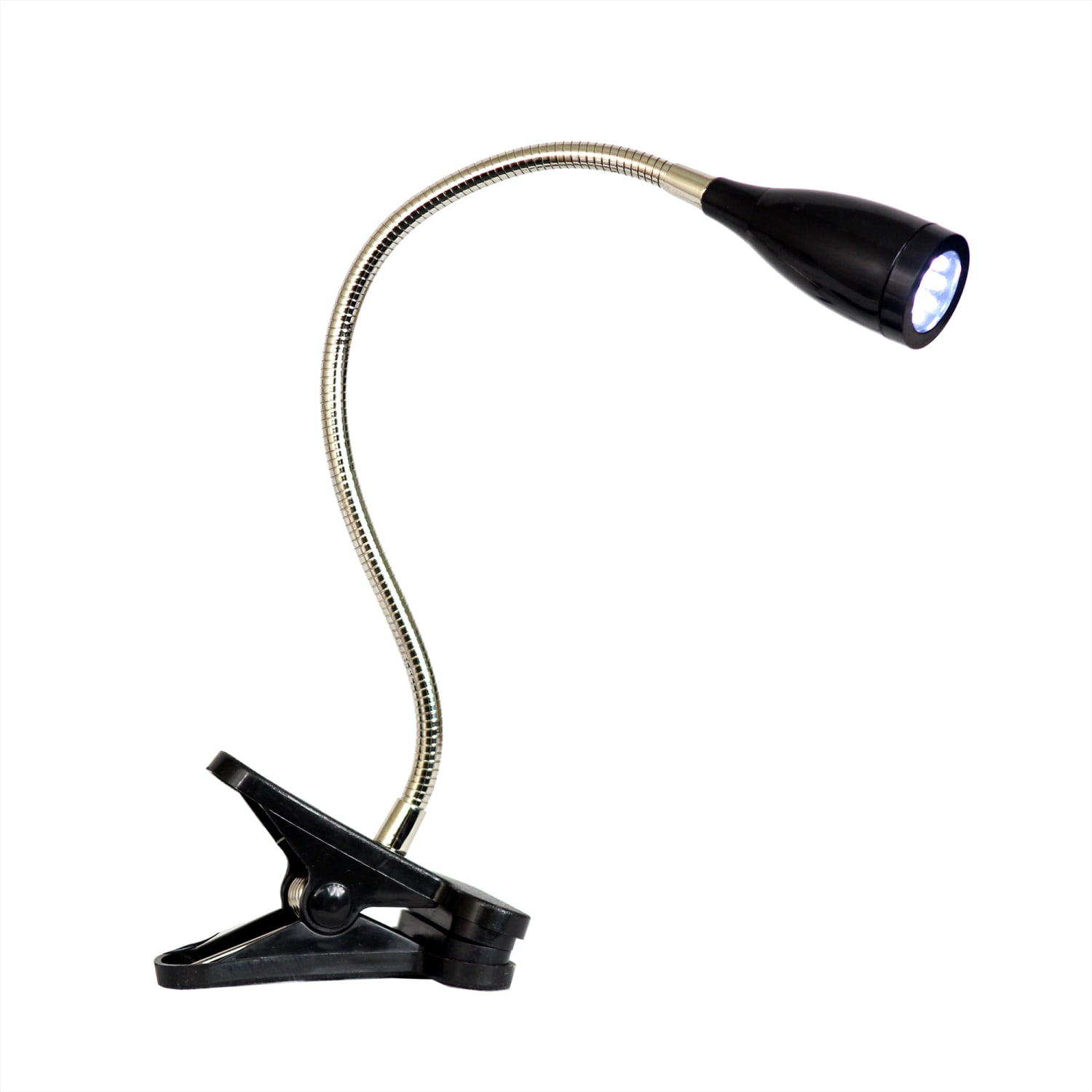 Simple Designs Flexible Gooseneck LED Clip Lamp, Adjustable, Black - Image 3
