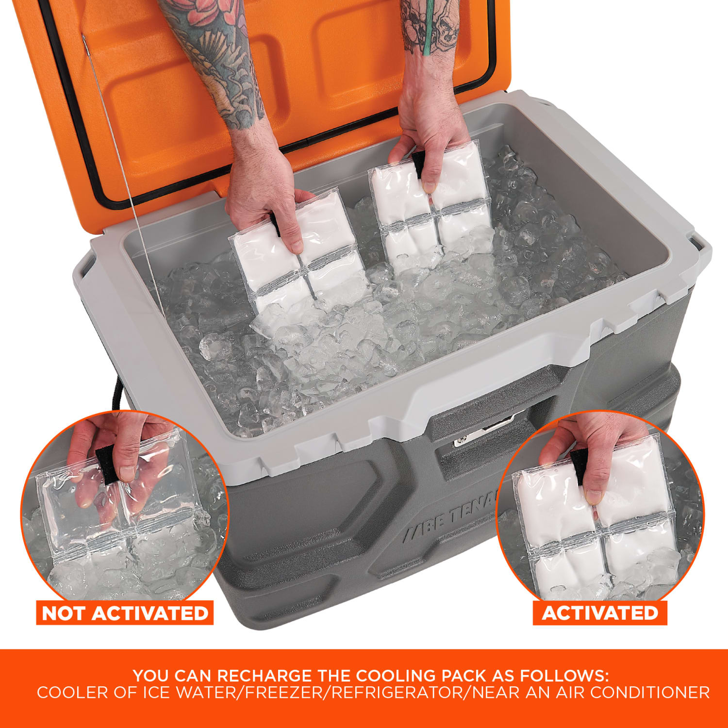 Ergodyne 6260 Lightweight Phase Change Cooling Vest And Packs, S/M, Orange, Total Qty 1 - Image 5