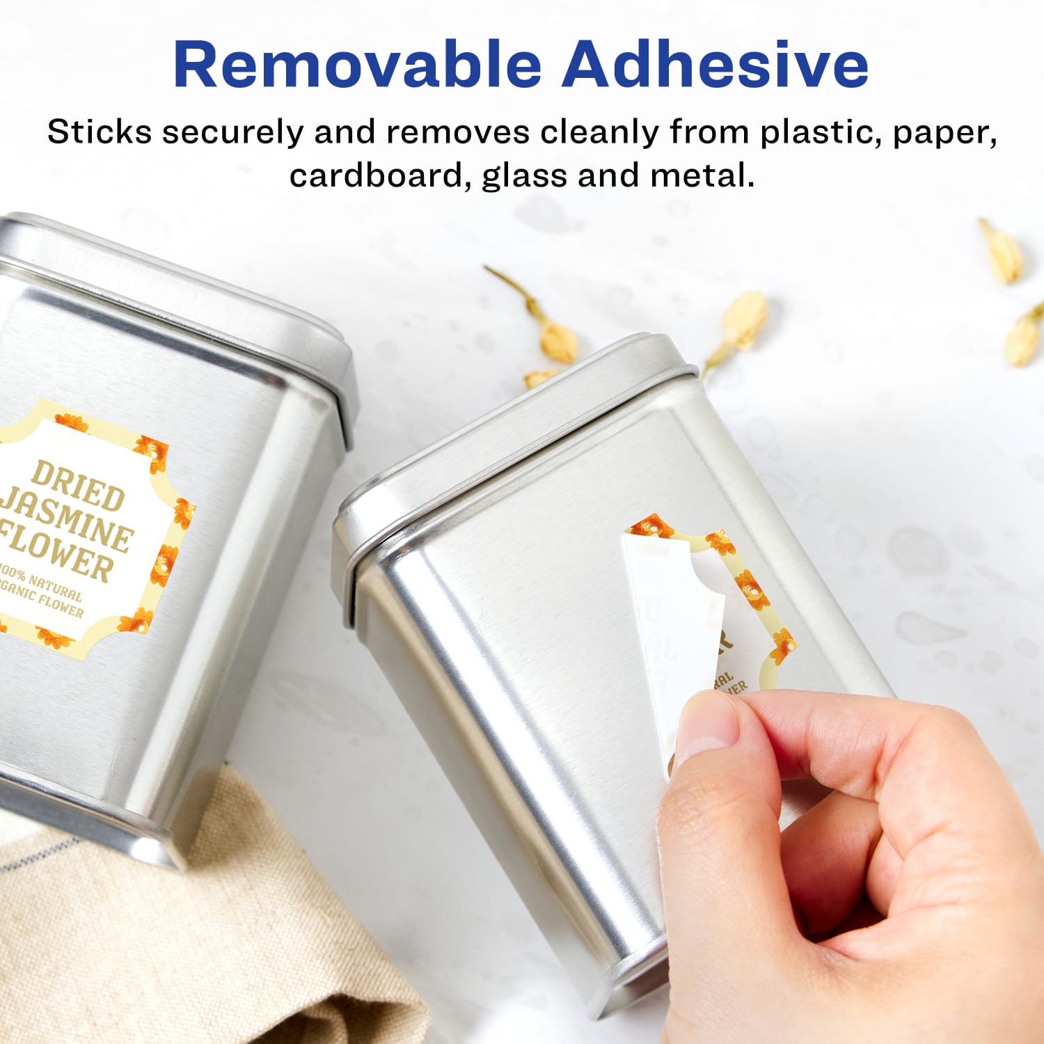 Avery Removable Labels With Sure Feed, 94110-RMP15, Square Scalloped, 1-5/8in x 1-5/8in, White, Pack Of 300 Labels - Image 3