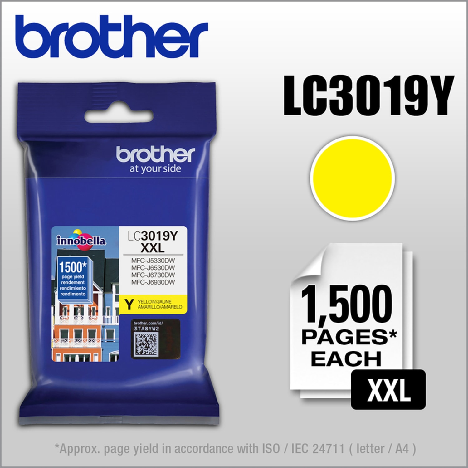 Brother LC3019I Yellow Extra-High-Yield Ink Cartridge, LC3019Y - Image 6