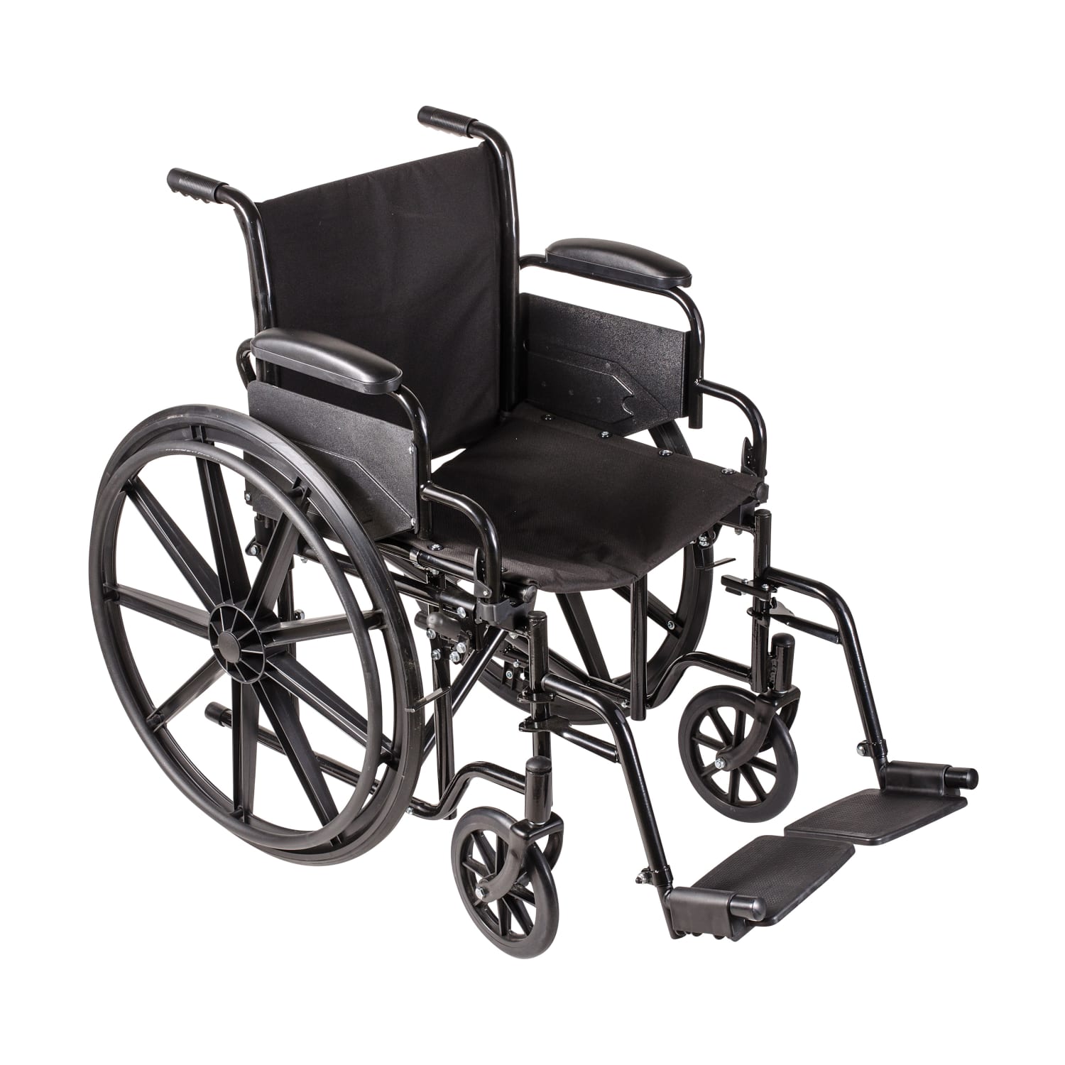 DMI Carbon-Steel Folding Wheelchair, 37inH x 26inW x 18inD, Silver/Black