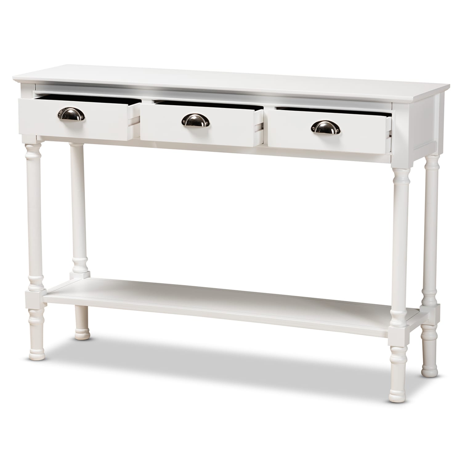 Baxton Studio French Provincial 3-Drawer Entryway Console Table, 31-15/16inH x 45-5/16inW x 13inD, White - Image 3
