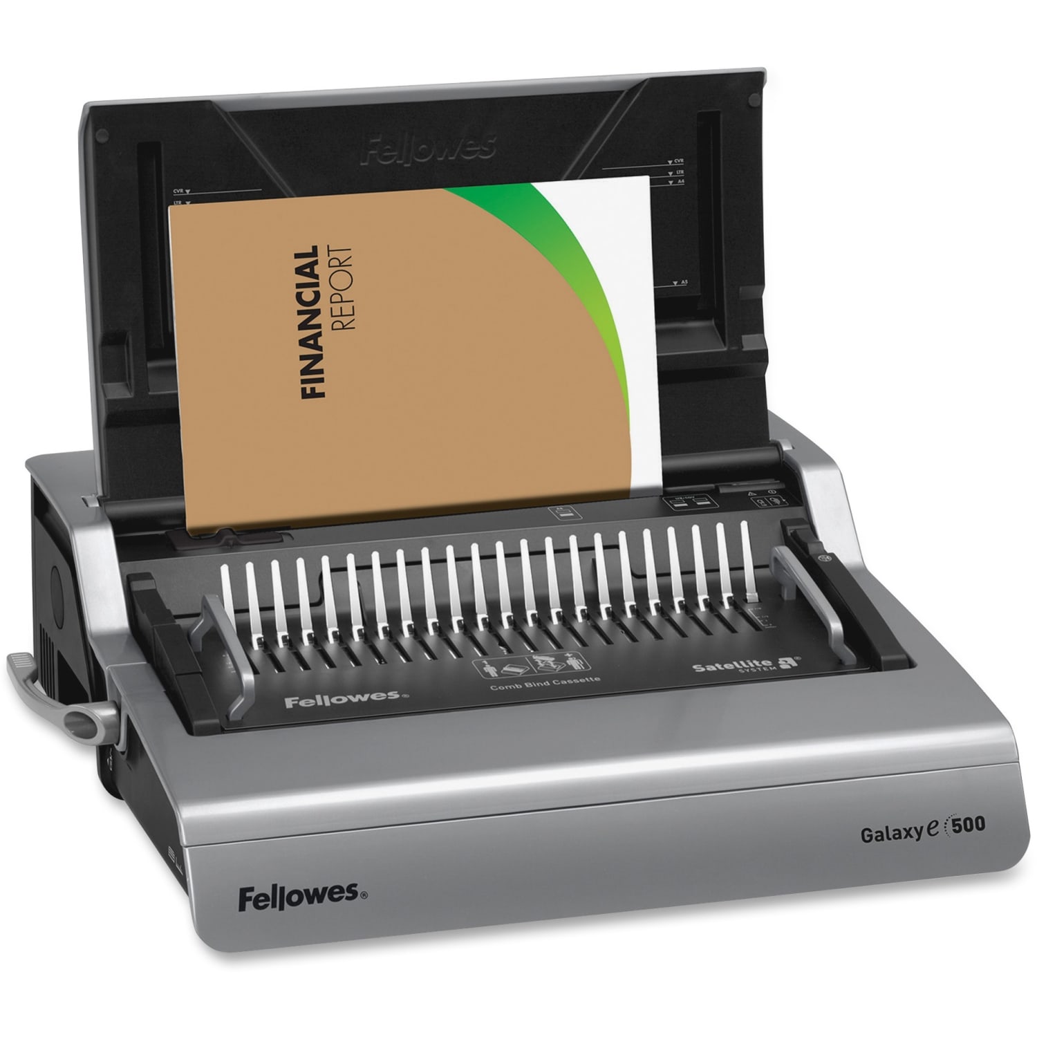 Fellowes Galaxy-E 500 Electric Comb Binding Machine With Starter Kit, Silver/Black - Image 3