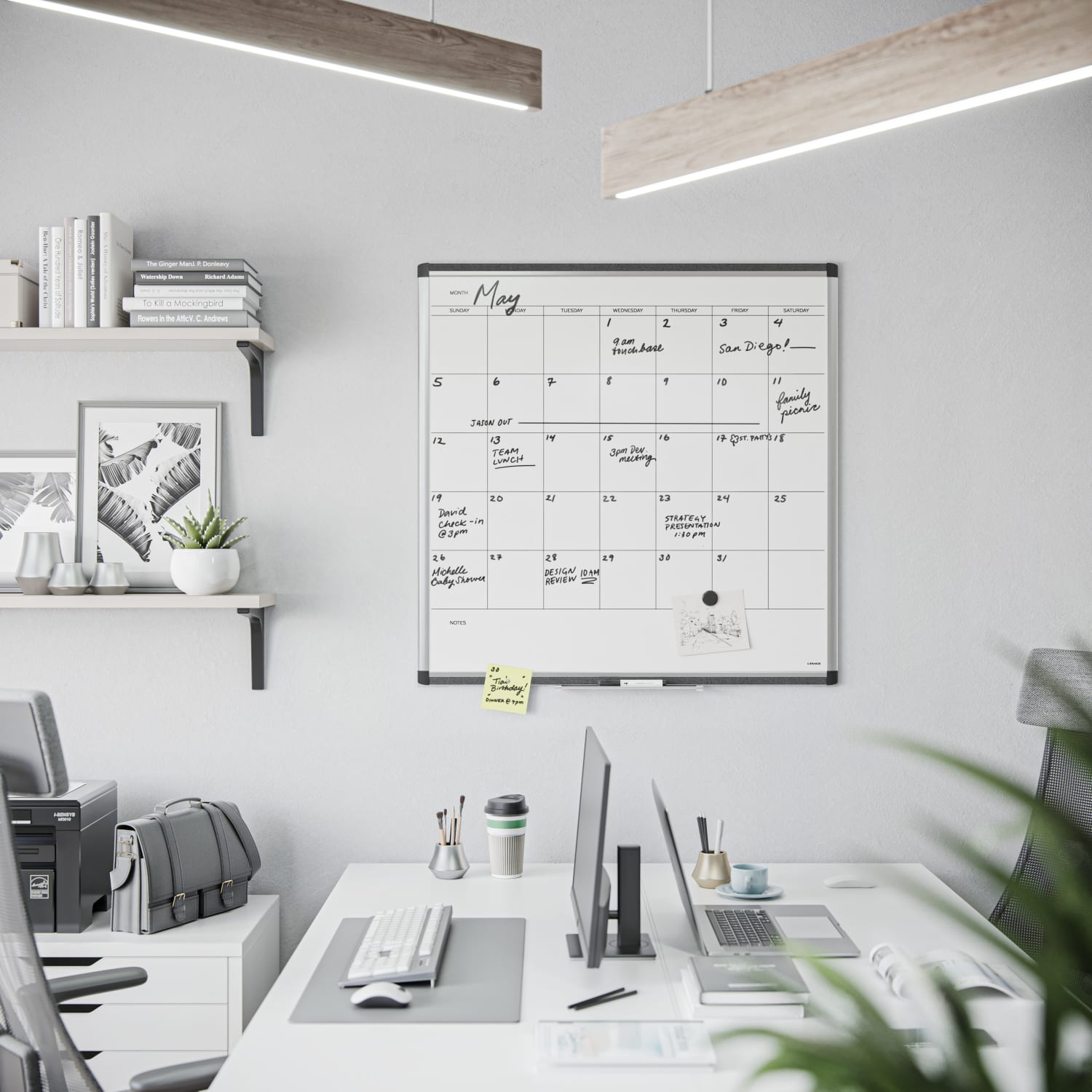 U Brands PINIT Magnetic Dry-Erase Monthly Calendar Board, 36in X 36in, Silver Aluminum Frame, Actual Size 35in X 35in (2902U00-01) - Image 5