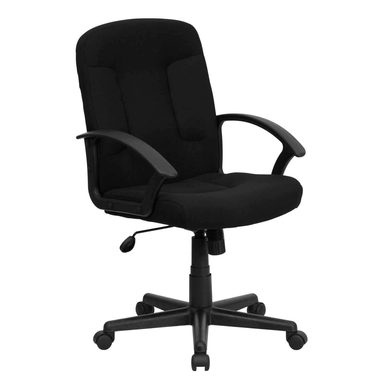 Flash Furniture Fabric Mid-Back Swivel Chair, Black - Image 3