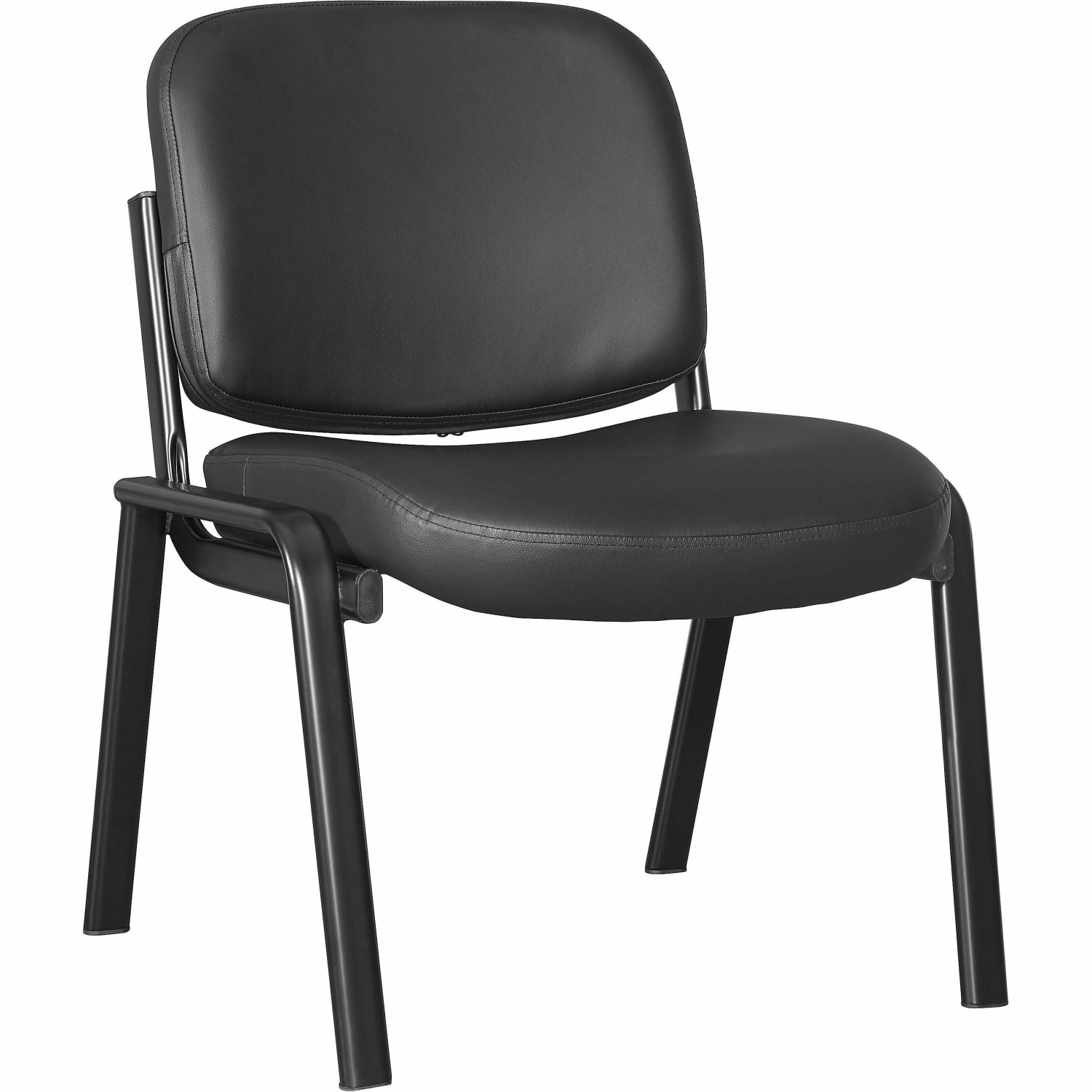 Lorell Deluxe Leather 4 Leg Guest Chair  Leather Plywood Seat Material  Leather Plywood Back Material  84595 PopularChairscom