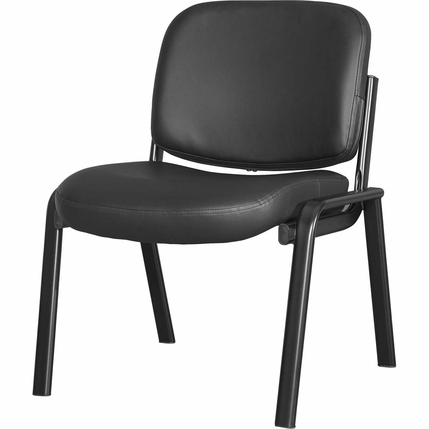 Lorell Deluxe Leather 4 Leg Guest Chair  Leather Plywood Seat Material  Leather Plywood Back Material  84595 PopularChairscom