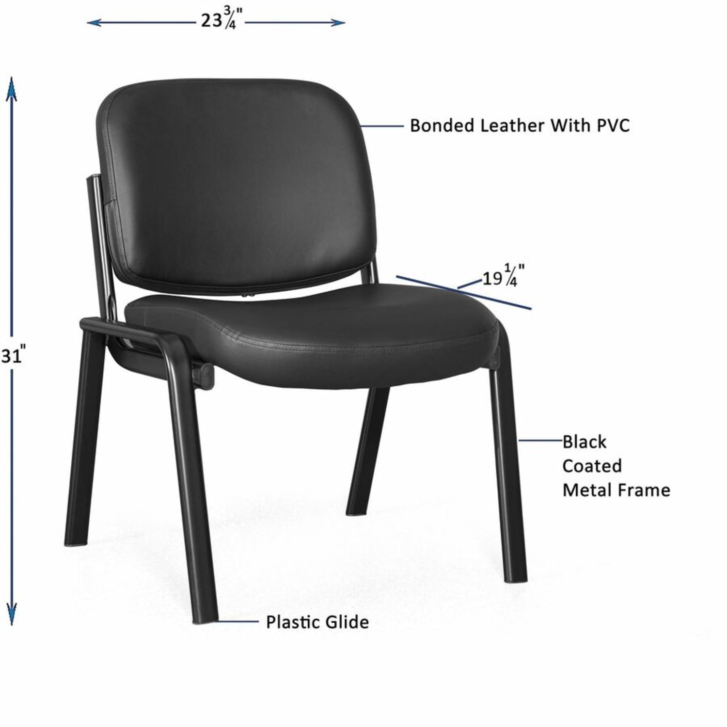 Lorell Deluxe Leather 4 Leg Guest Chair  Leather Plywood Seat Material  Leather Plywood Back Material  84595 PopularChairscom