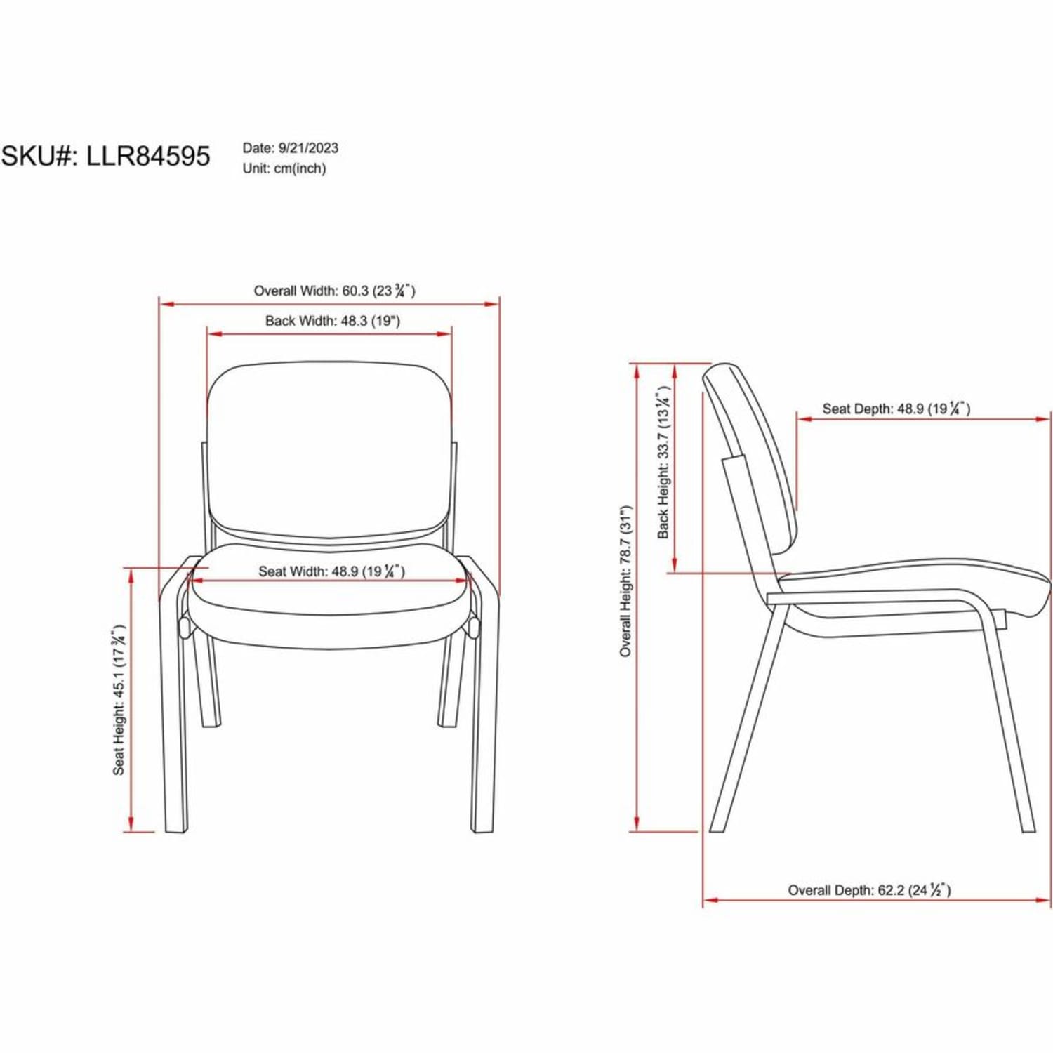 Lorell Deluxe Leather 4 Leg Guest Chair  Leather Plywood Seat Material  Leather Plywood Back Material  84595 PopularChairscom
