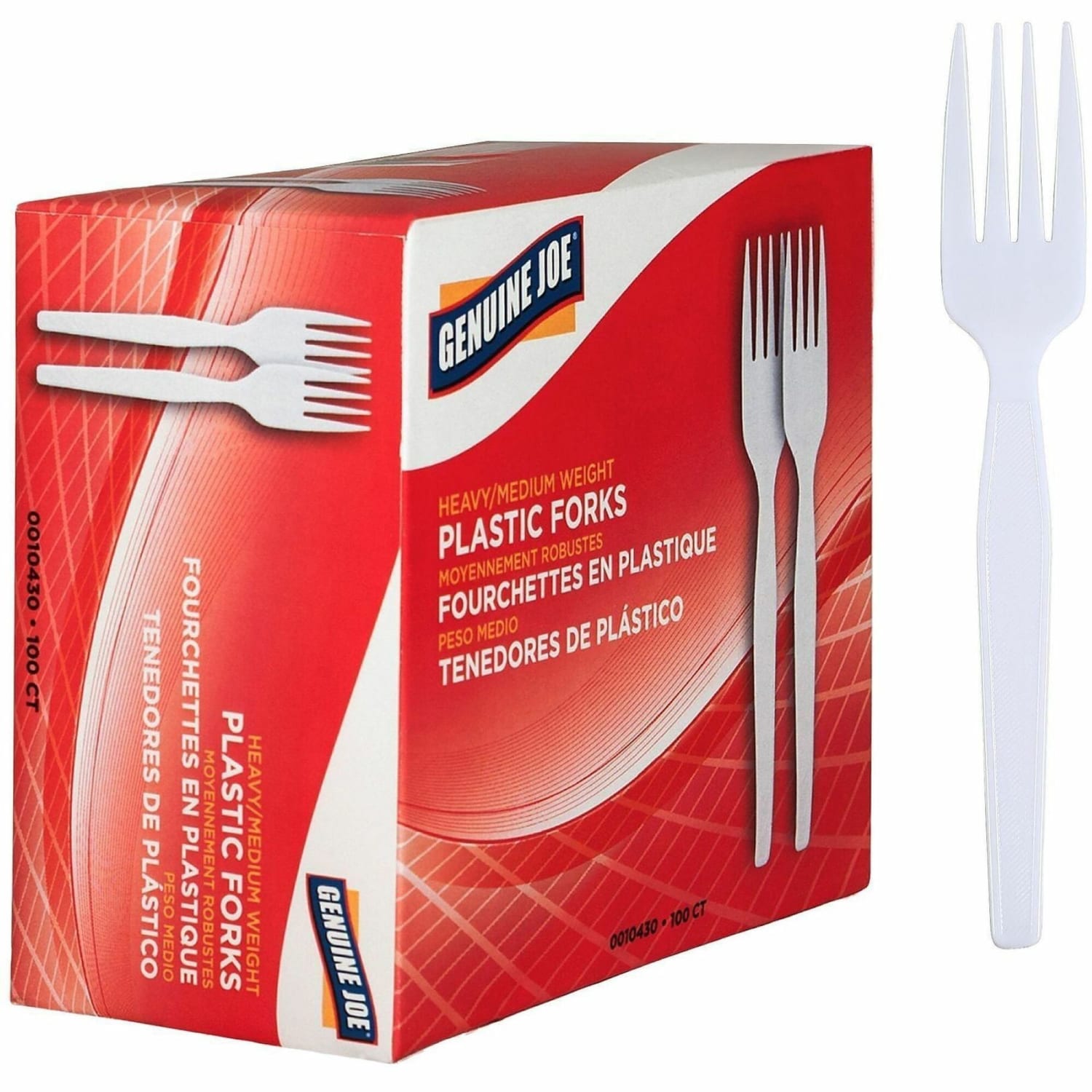 Genuine Joe Heavy/Medium-Weight Polystyrene Forks, White, Box Of 100 - Image 3