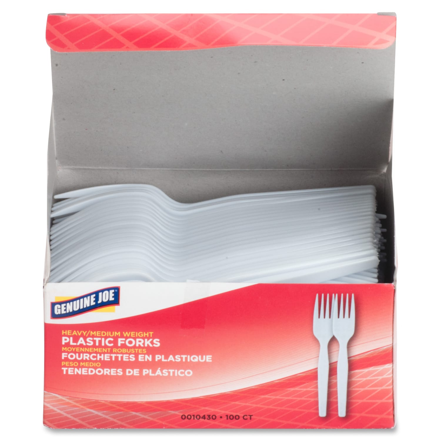 Genuine Joe Heavy/Medium-Weight Polystyrene Forks, White, Box Of 100 - Image 5