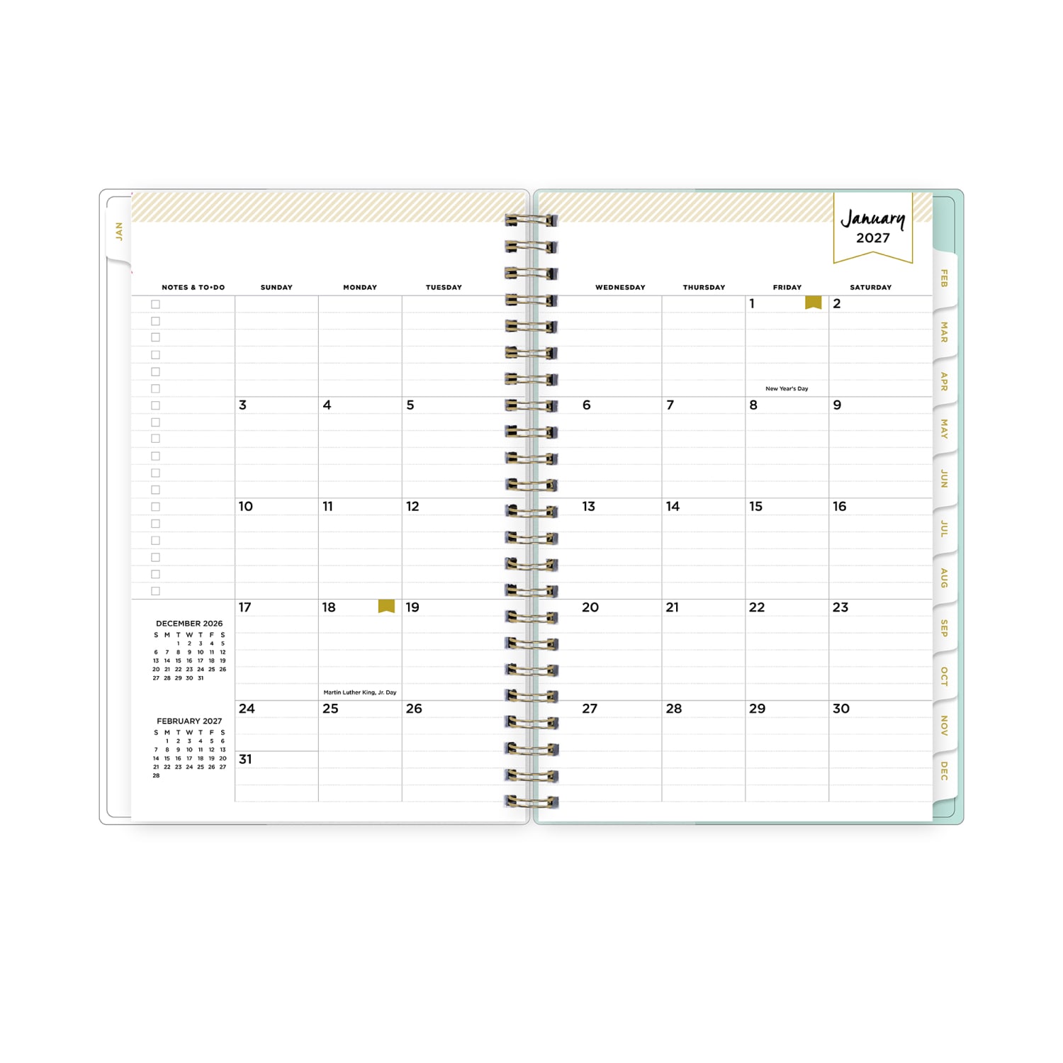 2027 Blue Sky Secret Garden Mint Weekly/Monthly Planning Calendar, 5x8, 0%, Frosted PP, Jan-Dec, RY27 - Image 4