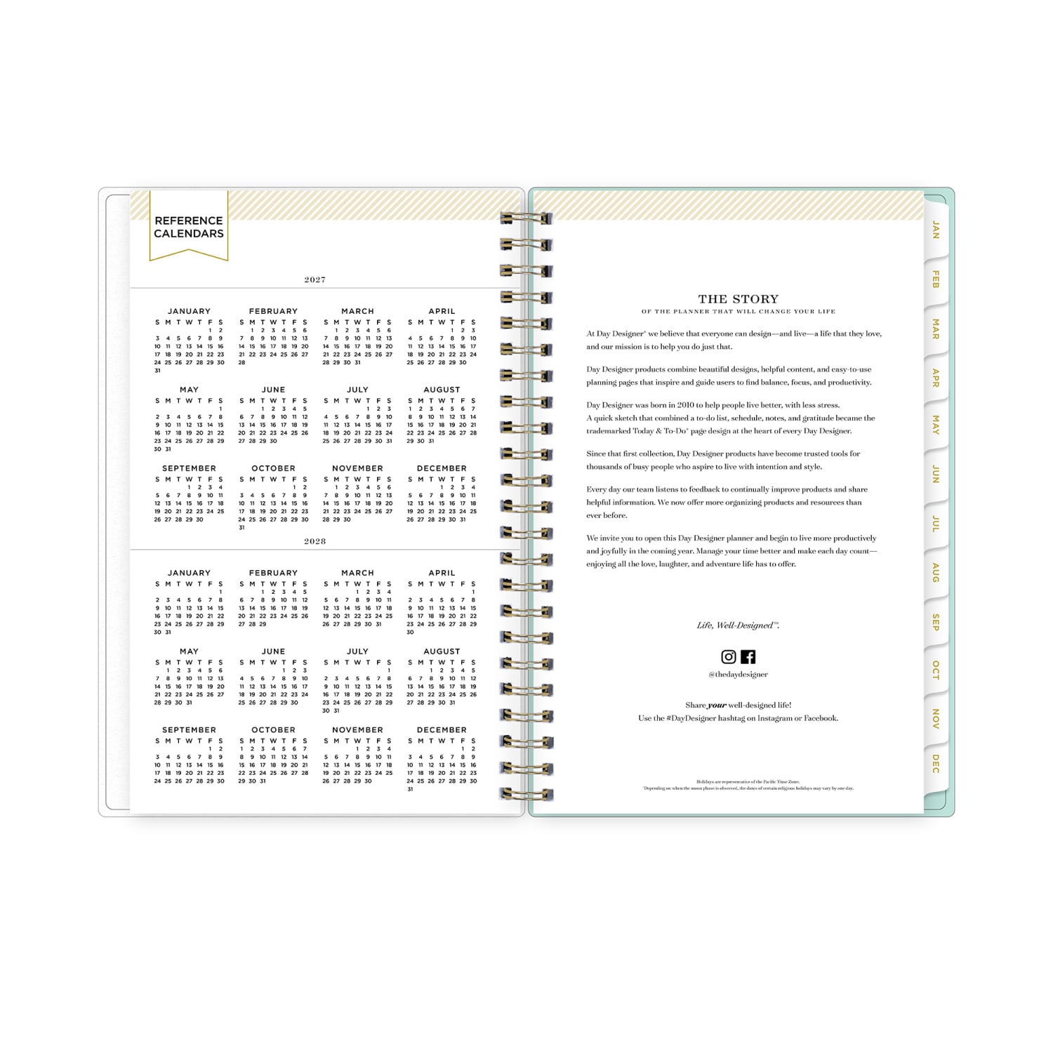 2027 Blue Sky Secret Garden Mint Weekly/Monthly Planning Calendar, 5x8, 0%, Frosted PP, Jan-Dec, RY27 - Image 6
