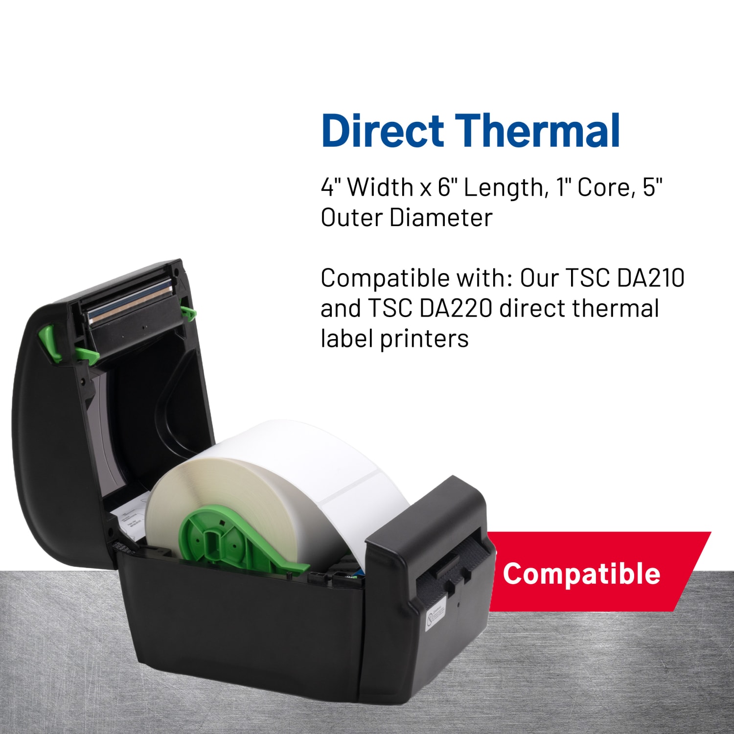 TSC Auto ID Barcode Labels, Rectangular, 6in x 4in, 460 Labels Per Roll, Carton Of 12 Rolls - Image 6