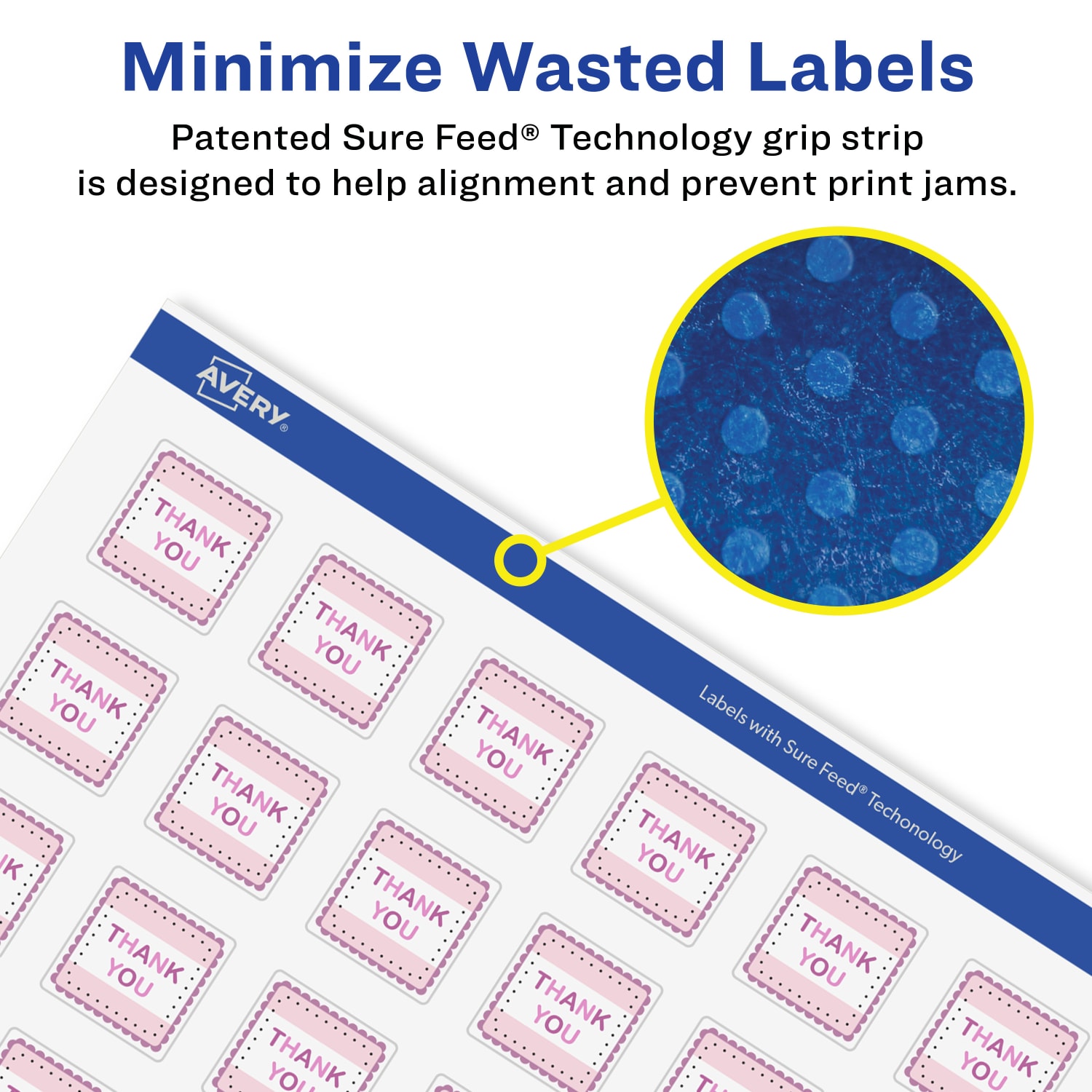 Avery Removable Labels With Sure Feed, 94106-RMP50, Square, 1-1/2in x 1-1/2in, White, Pack Of 1,000 Labels - Image 5