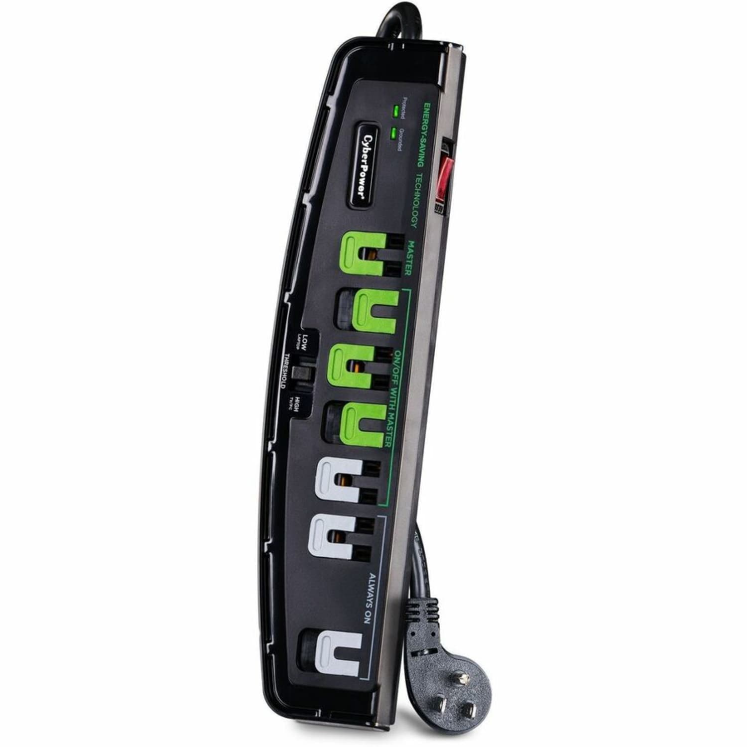 CyberPower P705G Essential 7 - Outlet Surge with 2100 J - Clamping Voltage 400V, 5 ft, NEMA 5-15P, Right Angle - P705G - Image 5