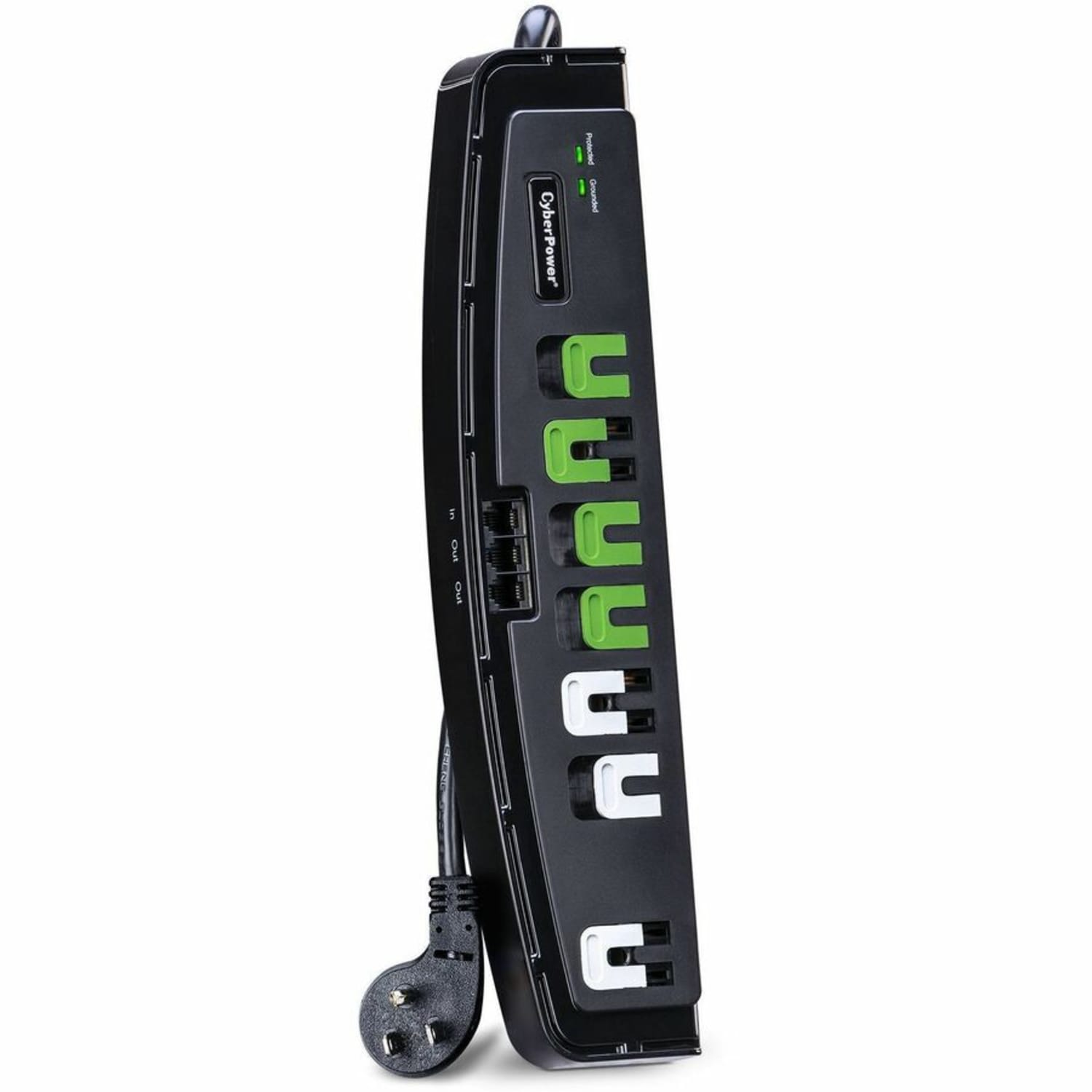 CyberPower P705G Essential 7 - Outlet Surge with 2100 J - Clamping Voltage 400V, 5 ft, NEMA 5-15P, Right Angle - P705G - Image 6
