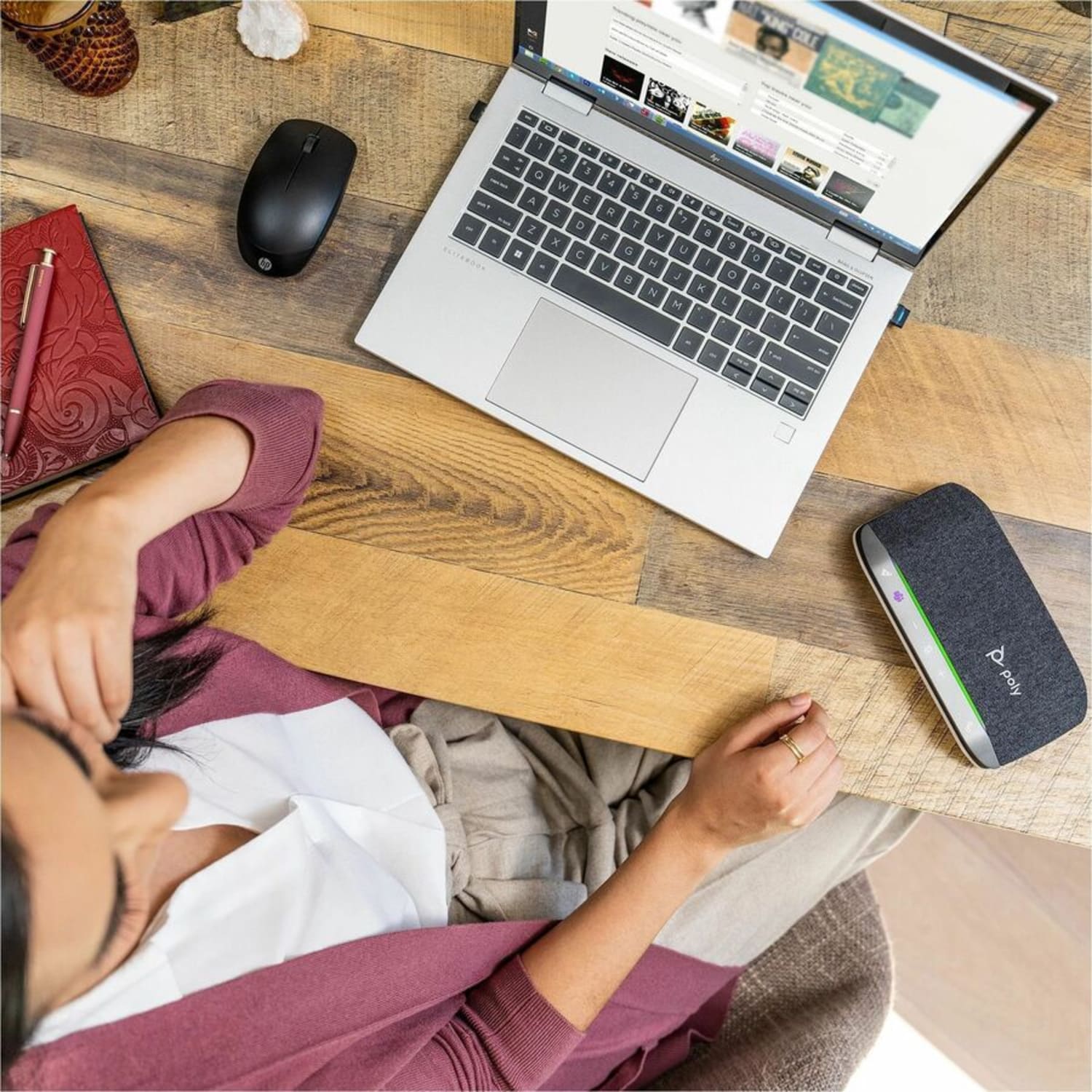 Sync 20 Speakerphone USB-C/A Adapter (B95VJUT) - Wired/Wireless Bluetooth - Zoom, Google Meet - 3 Microphone(s) - 40 mm Speaker(s) - Black - Portable - Image 4