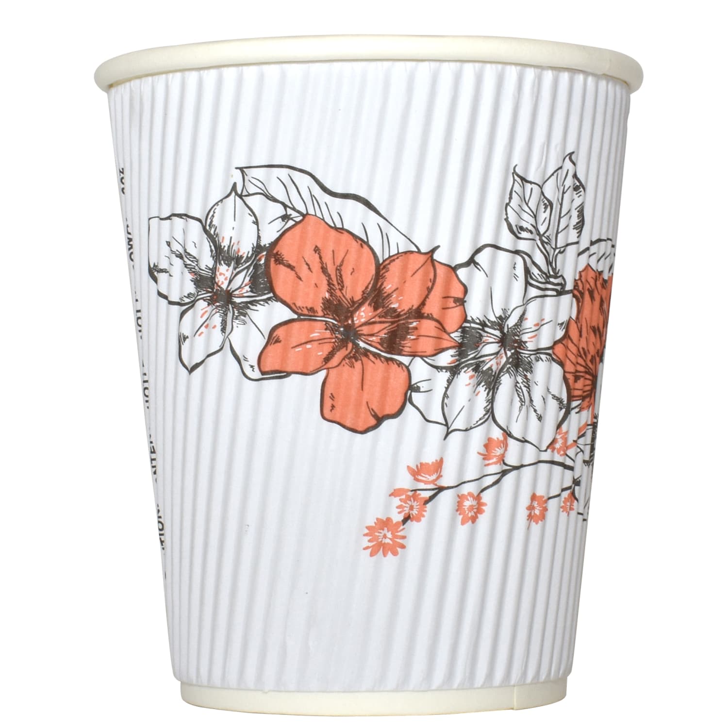 Hotel Emporium Floral Ripple Hot Cups, 8 Oz, 100% Recycled, White, Pack Of 500 Cups - Image 3