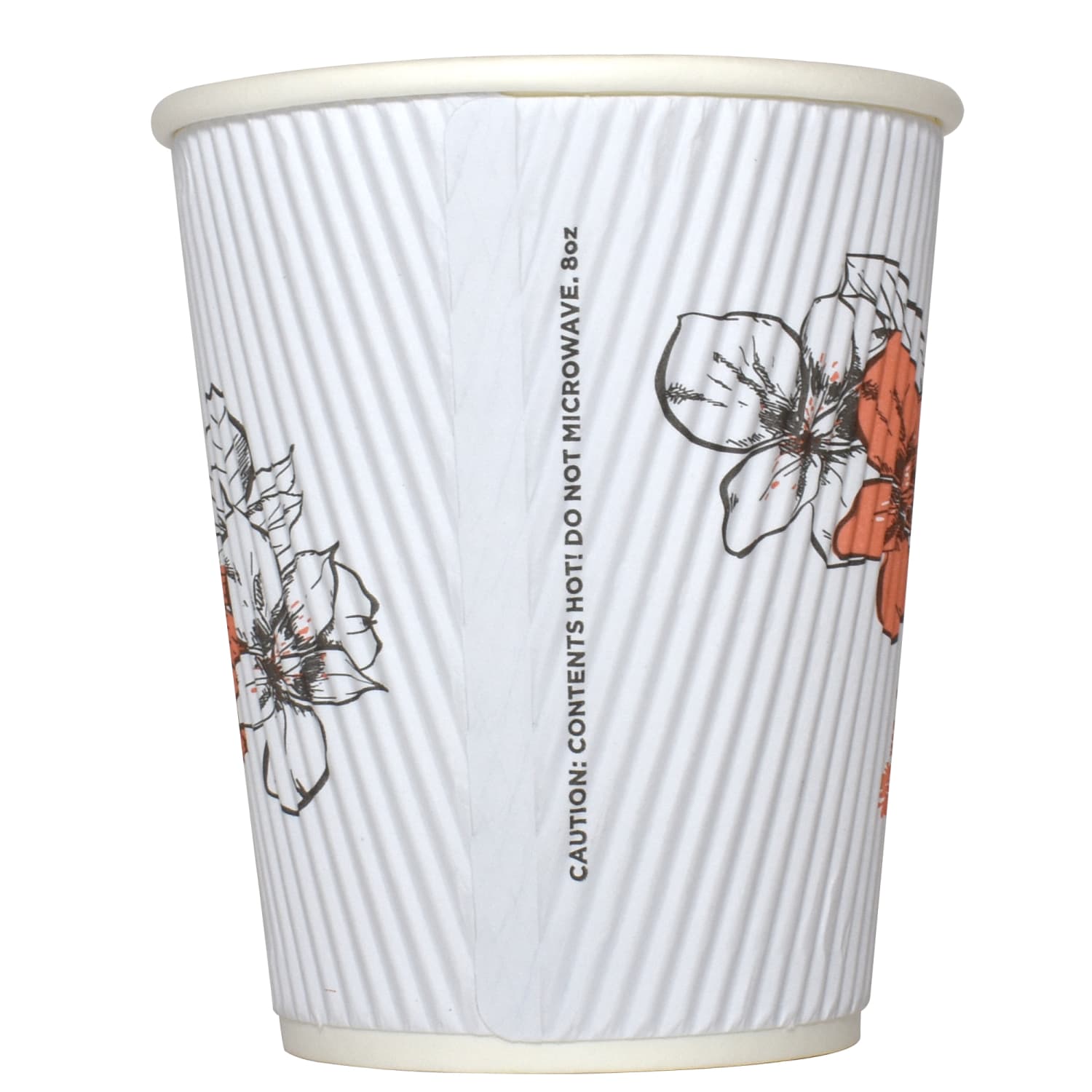 Hotel Emporium Floral Ripple Hot Cups, 8 Oz, 100% Recycled, White, Pack Of 500 Cups - Image 4