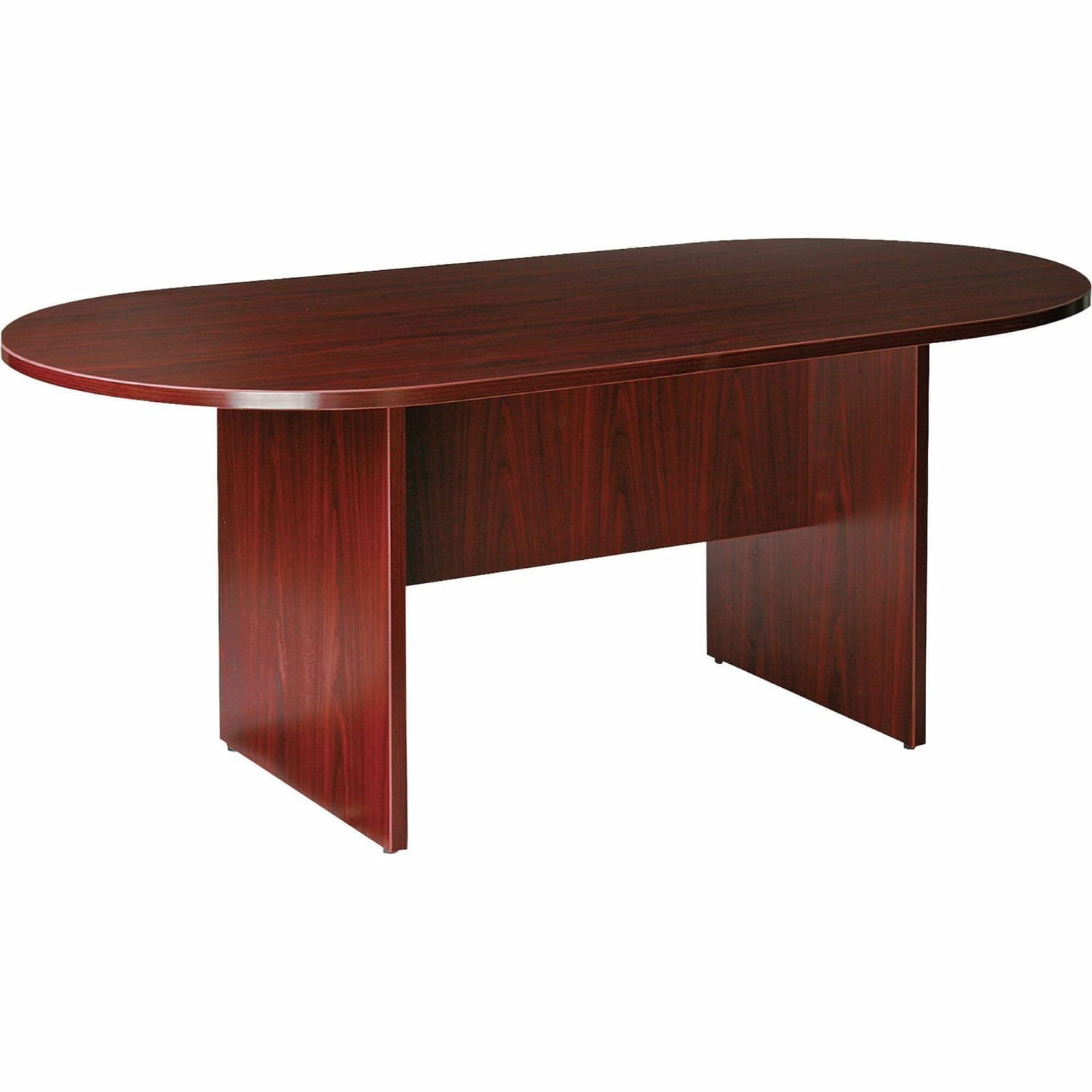Lorell Essentials Oval Conference Table, 72inW, Mahogany - Image 3