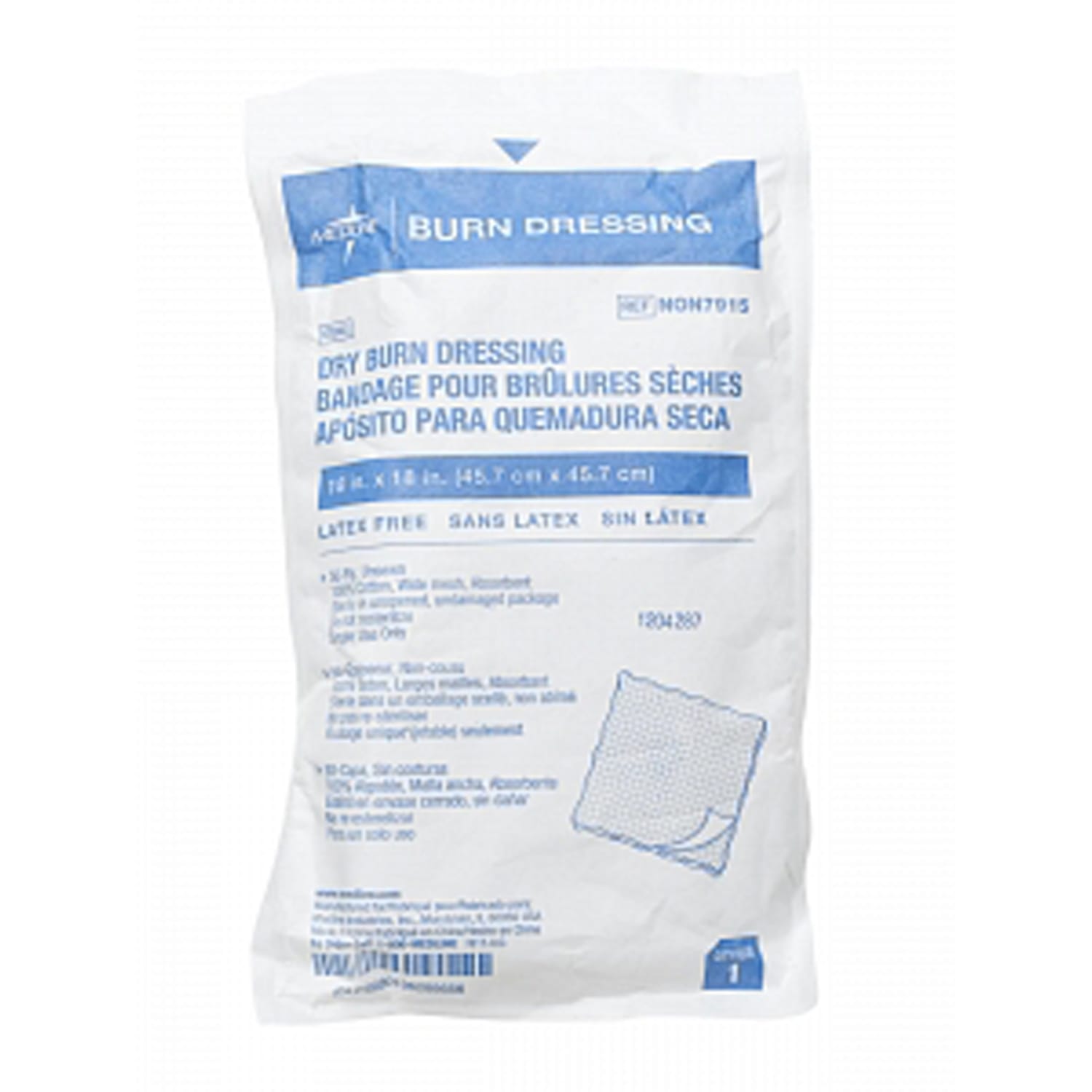Medline Sterile Burn Dressings, 50-Ply, 18in x 18in, White, Pack Of 20 - Image 3