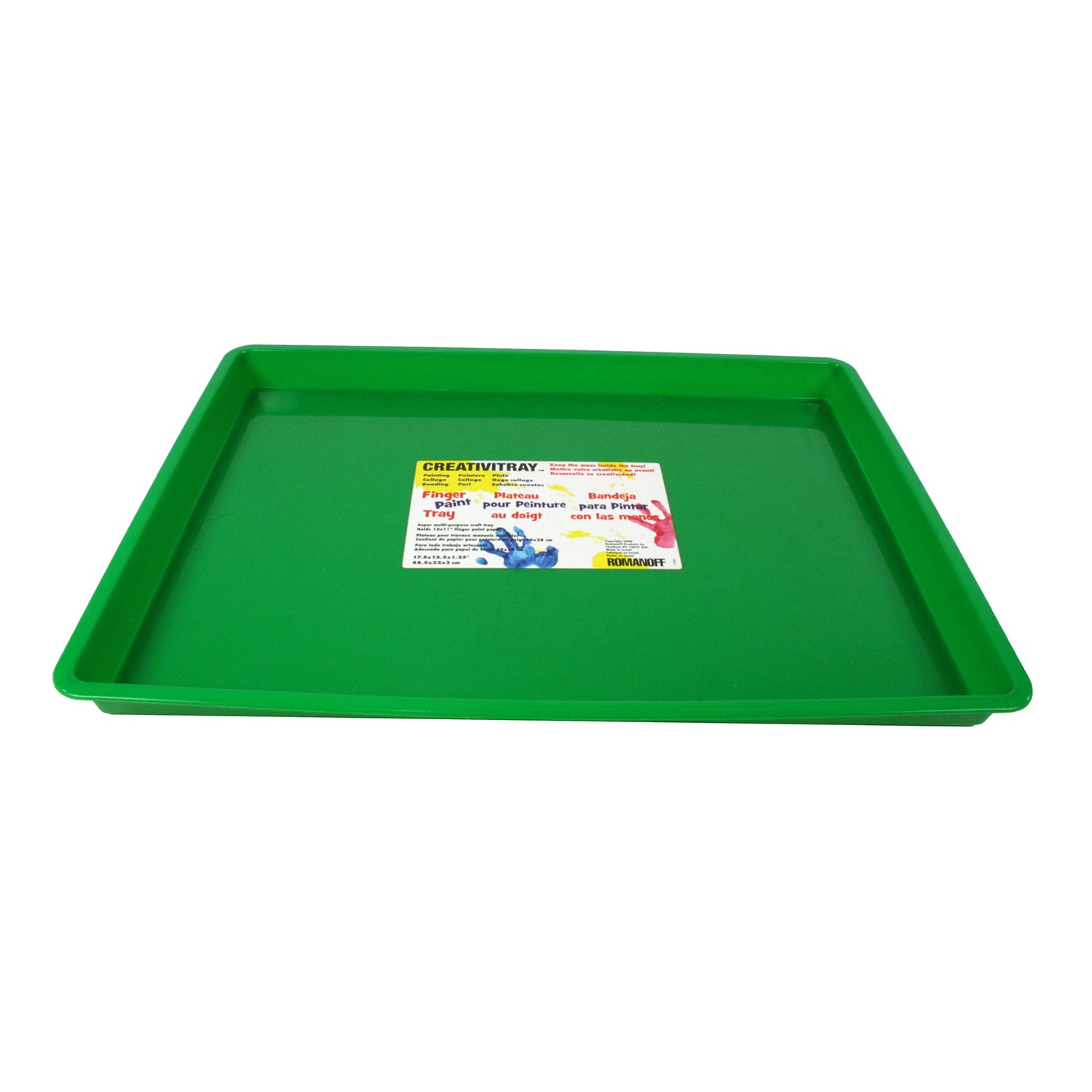 Romanoff Products Large Creativitray, 17-1/2in x 12-1/2in x 1-1/4in, Green, Pack Of 3 Creativitrays - Image 3
