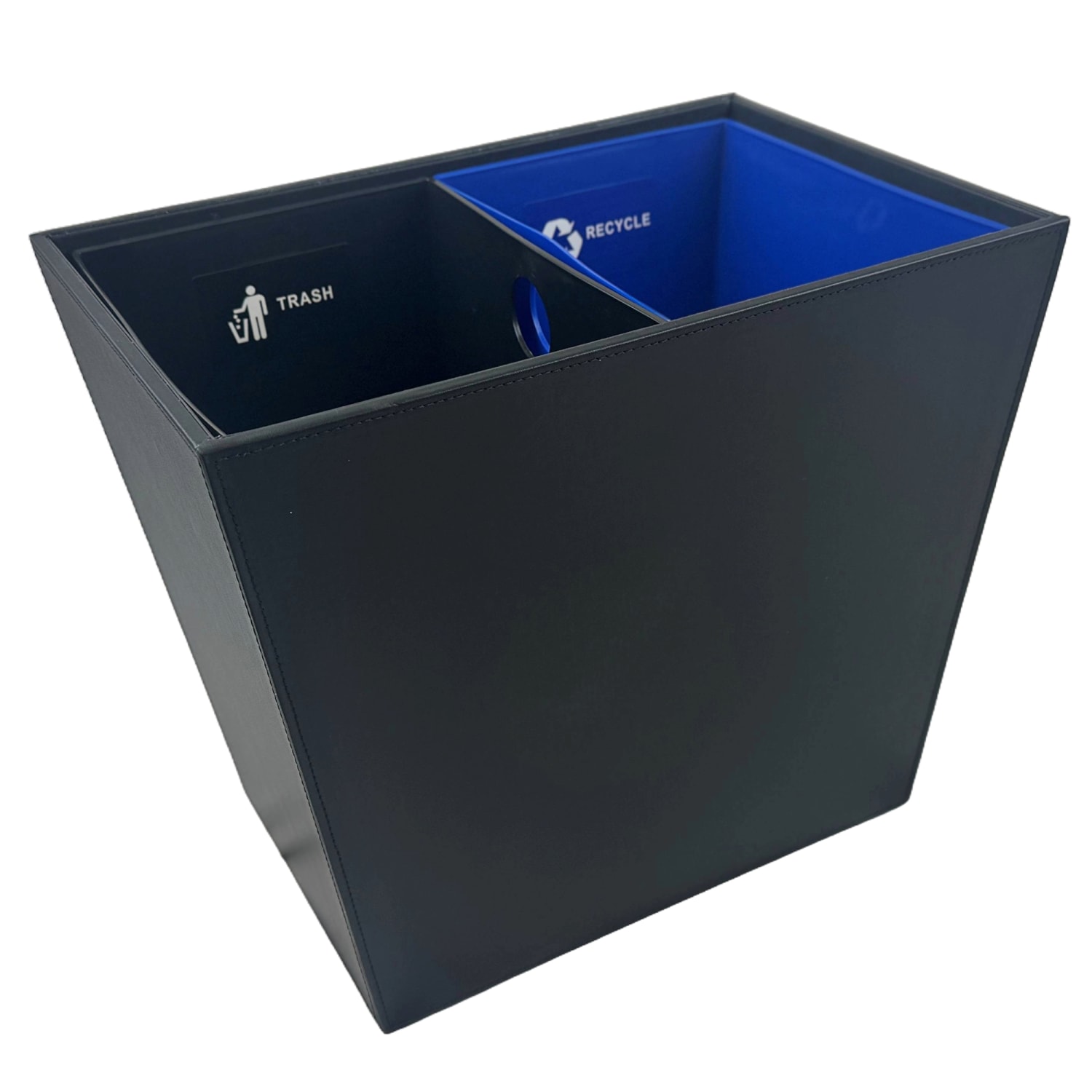 Hospitality Source Large Waste/Recycle Bins, 22.5 Quarts, Black, Set Of 6 Bins - Image 3