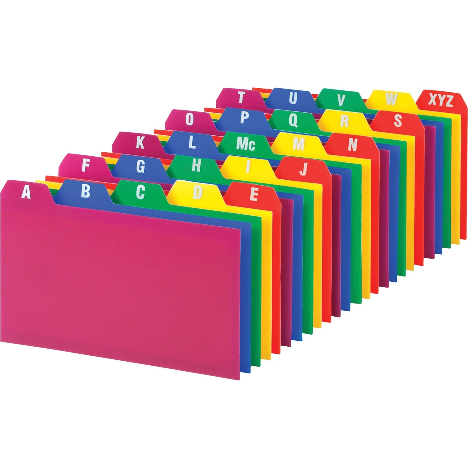 Oxford Poly Card Guides, A-Z, 3in x 5in, Assorted Colors - Image 3