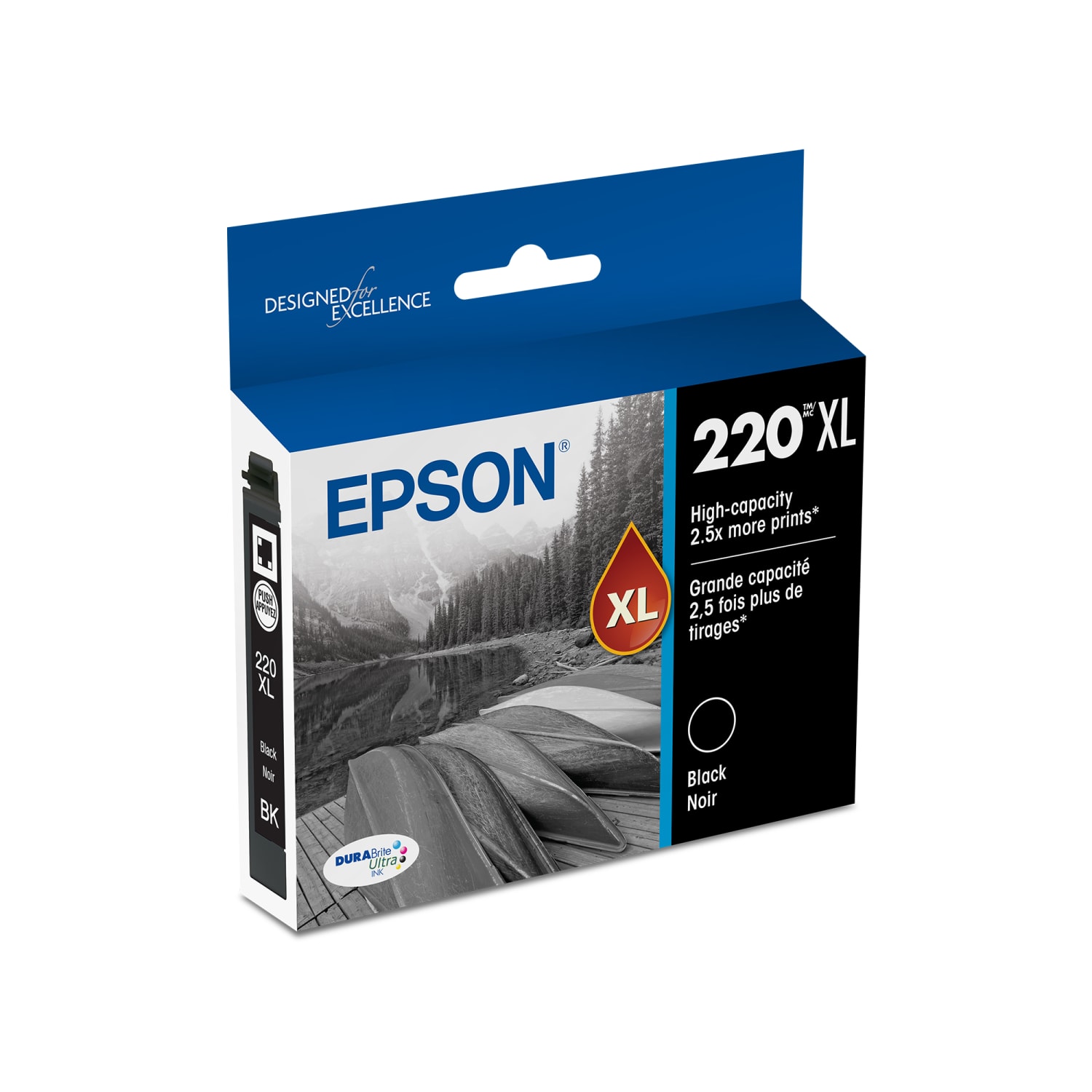 Epson 220XL DuraBrite Black High Yield Ink Cartridge, T220XL120-S