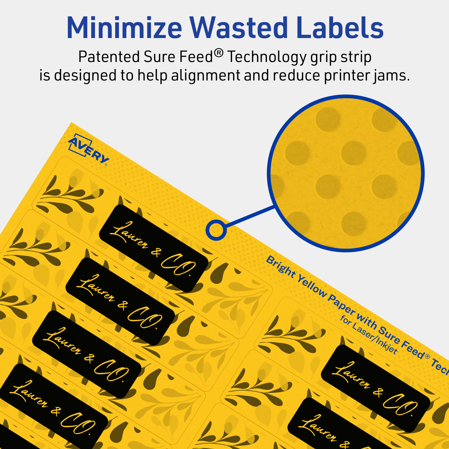 Avery Printable Labels With Sure Feed Technology, 94202-BYP20, Rectangle, 1in x 4in, Matte Bright Yellow, Pack of 400 - Image 5