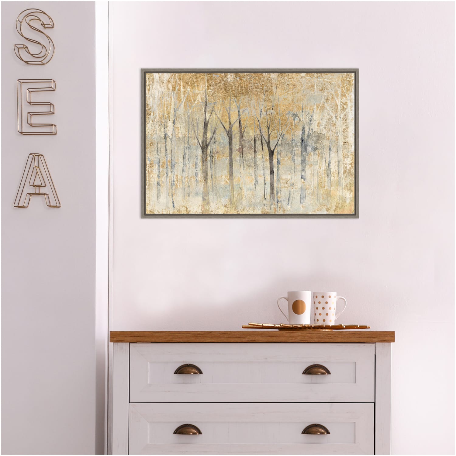 Amanti Art Seasons End Gold by Avery Tillmon Framed Canvas Wall Art Print, 16inH x 23inW, Greywash - Image 4