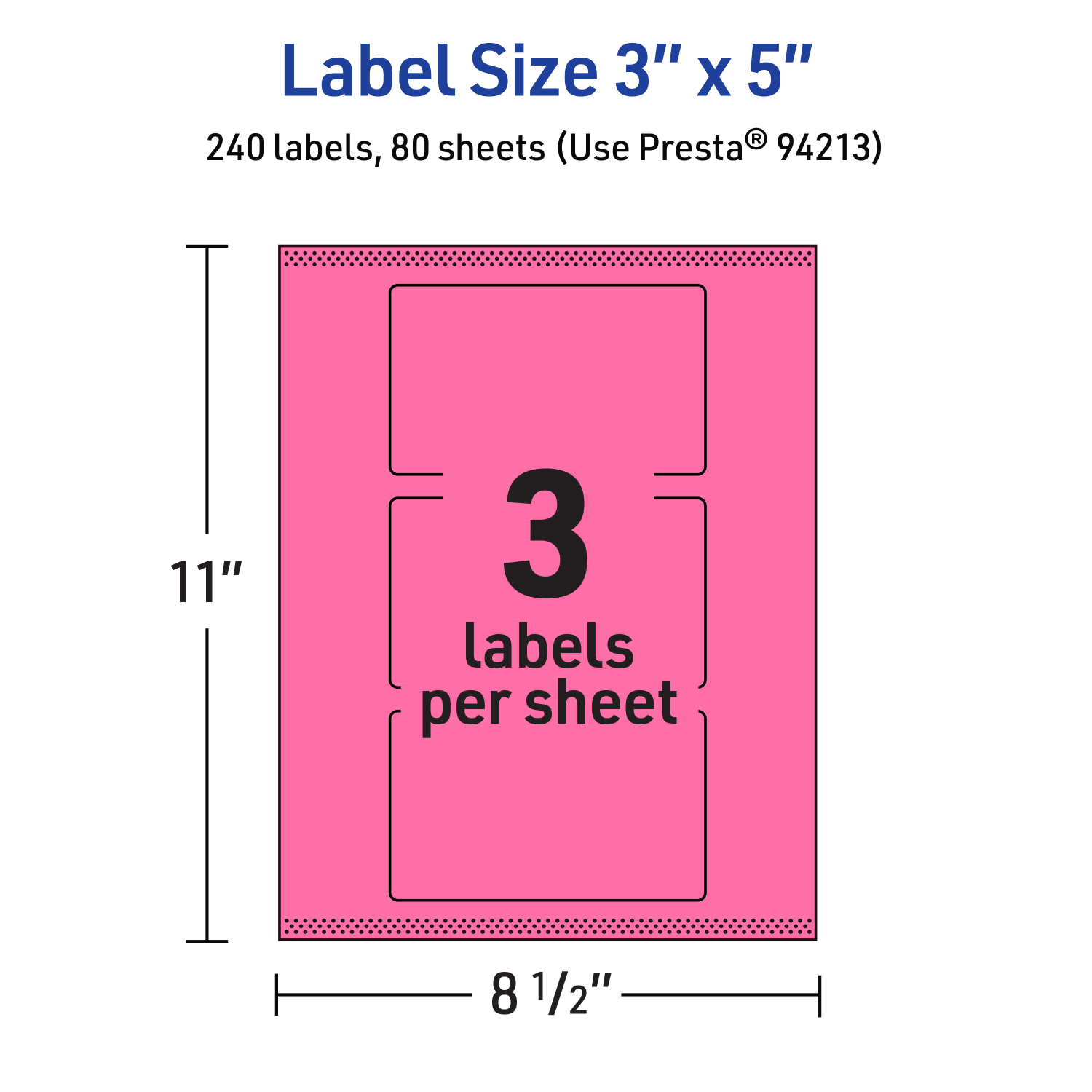 Avery Print-To-The-Edge Labels With Sure Feed Technology And Easy Peel, 94213-BPP80, Rectangle, 3in x 5in, Matte Bright Pink, Pack of 240 - Image 6