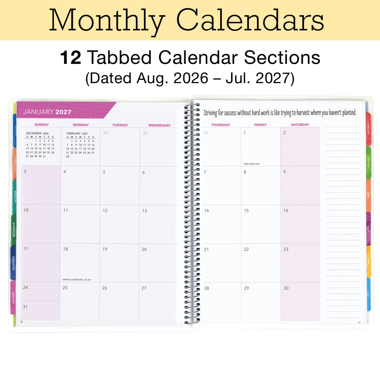 2026-2027 Excello Brands Weekly/Monthly Academic Year Teacher Planner, 8-1/2in x 11in, Teal Gold Marble, August To July, Total Qty 1 - Image 4