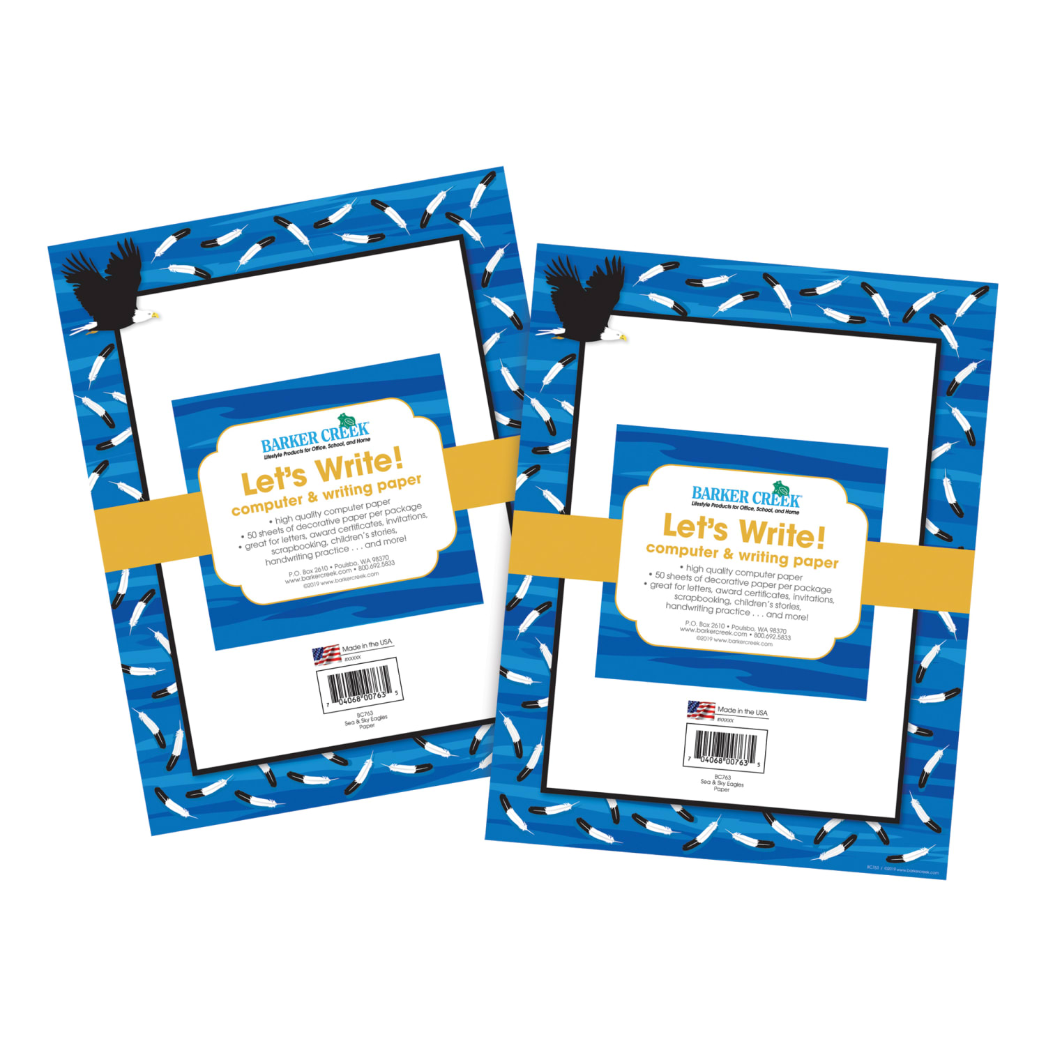 Barker Creek Computer Paper, Letter Paper Size, 60 Lb, Sea & Sky Eagles, 100 Sheets - Image 3