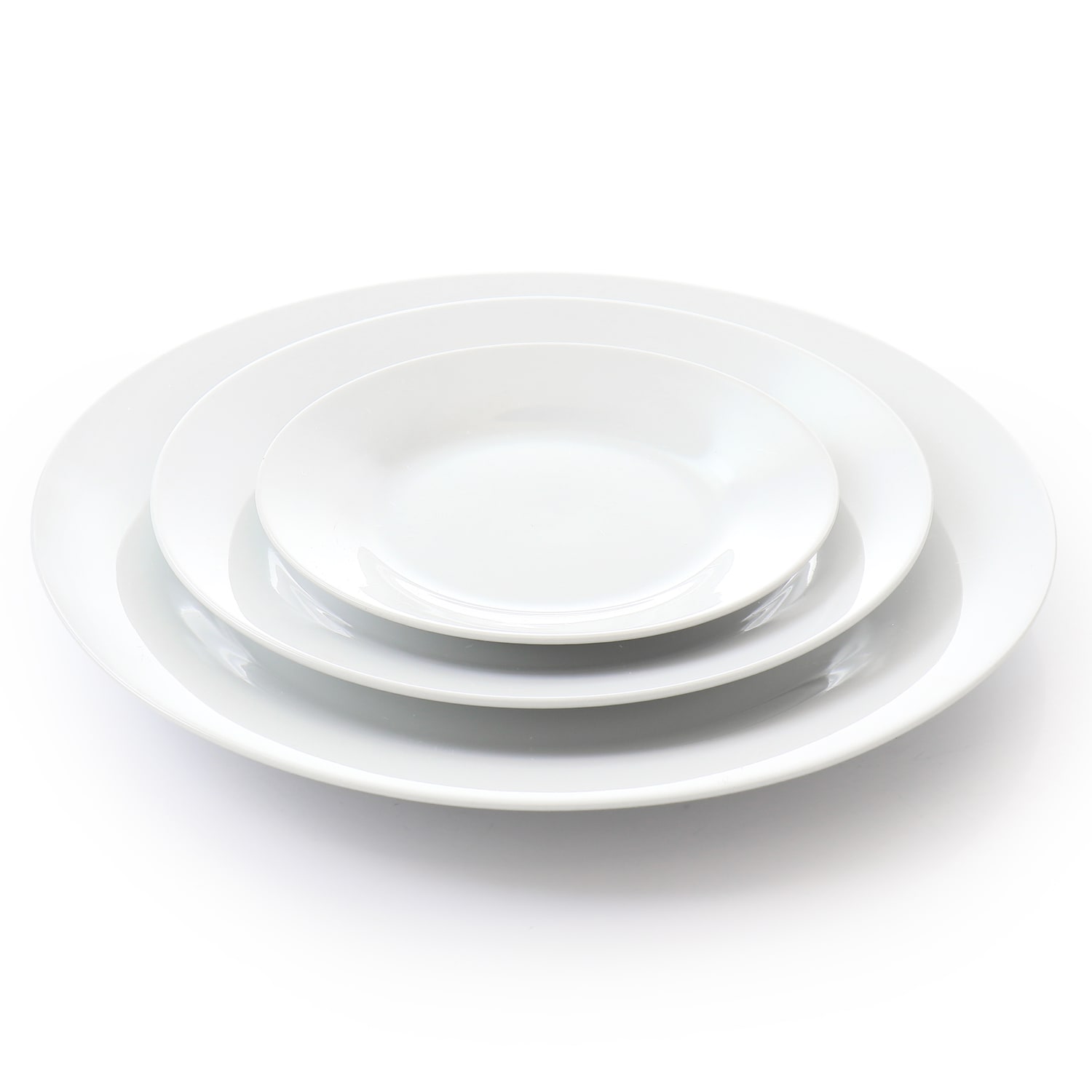 Elama 3-Tier Round Plate 4-Piece Serveware Set, 10-1/2in, White - Image 4