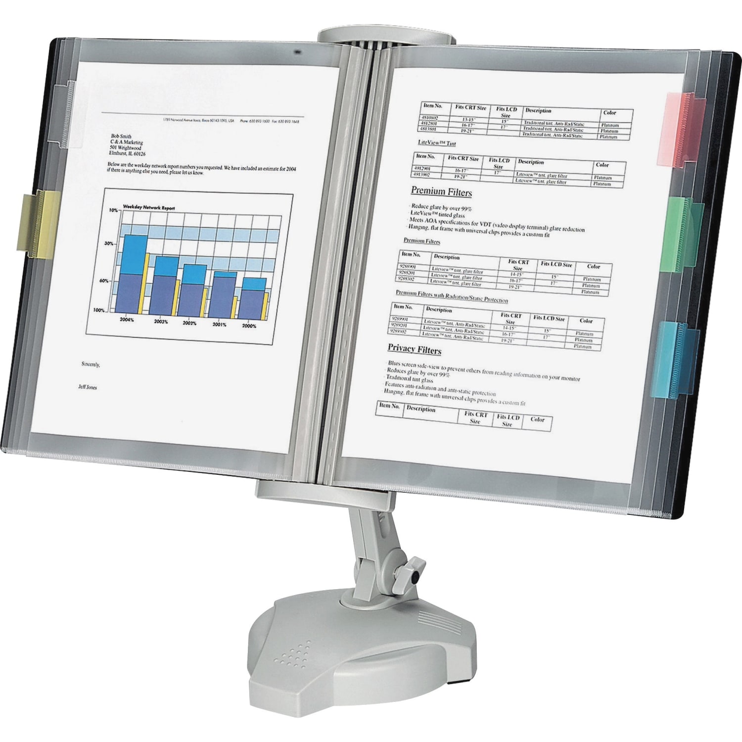 Fellowes Desktop Reference Rack, Platinum - Image 3