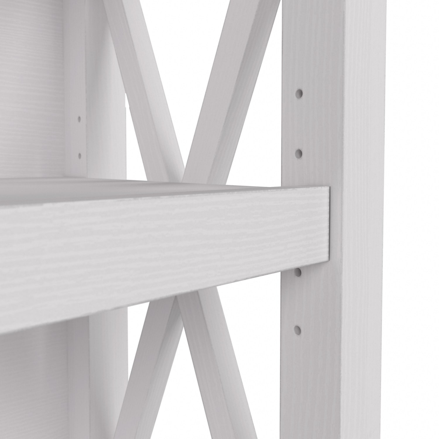 Bush Furniture Key West Small 30inH 2-Shelf Bookcase, Pure White Oak, Standard Delivery - Image 6