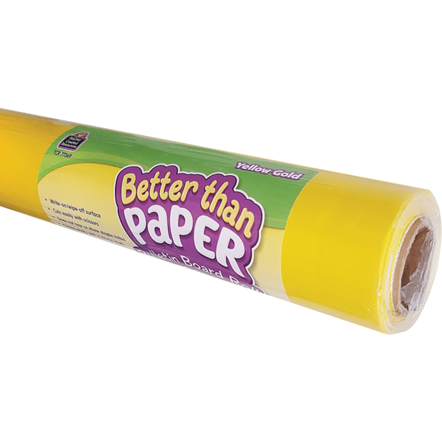 Teacher Created Resources Better Than Paper Bulletin Board Rolls, 4ft x 12ft, Yellow Gold, Pack Of 4 Rolls