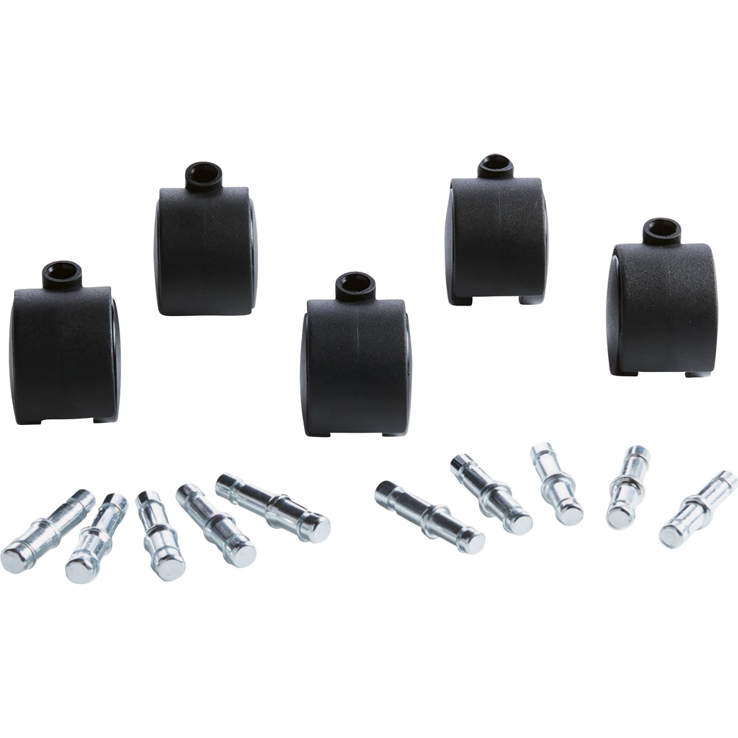 Master Caster Hard Floor Duet Casters, 2in Diameter, B/K Stems, Hard Wheels, Black - Image 3