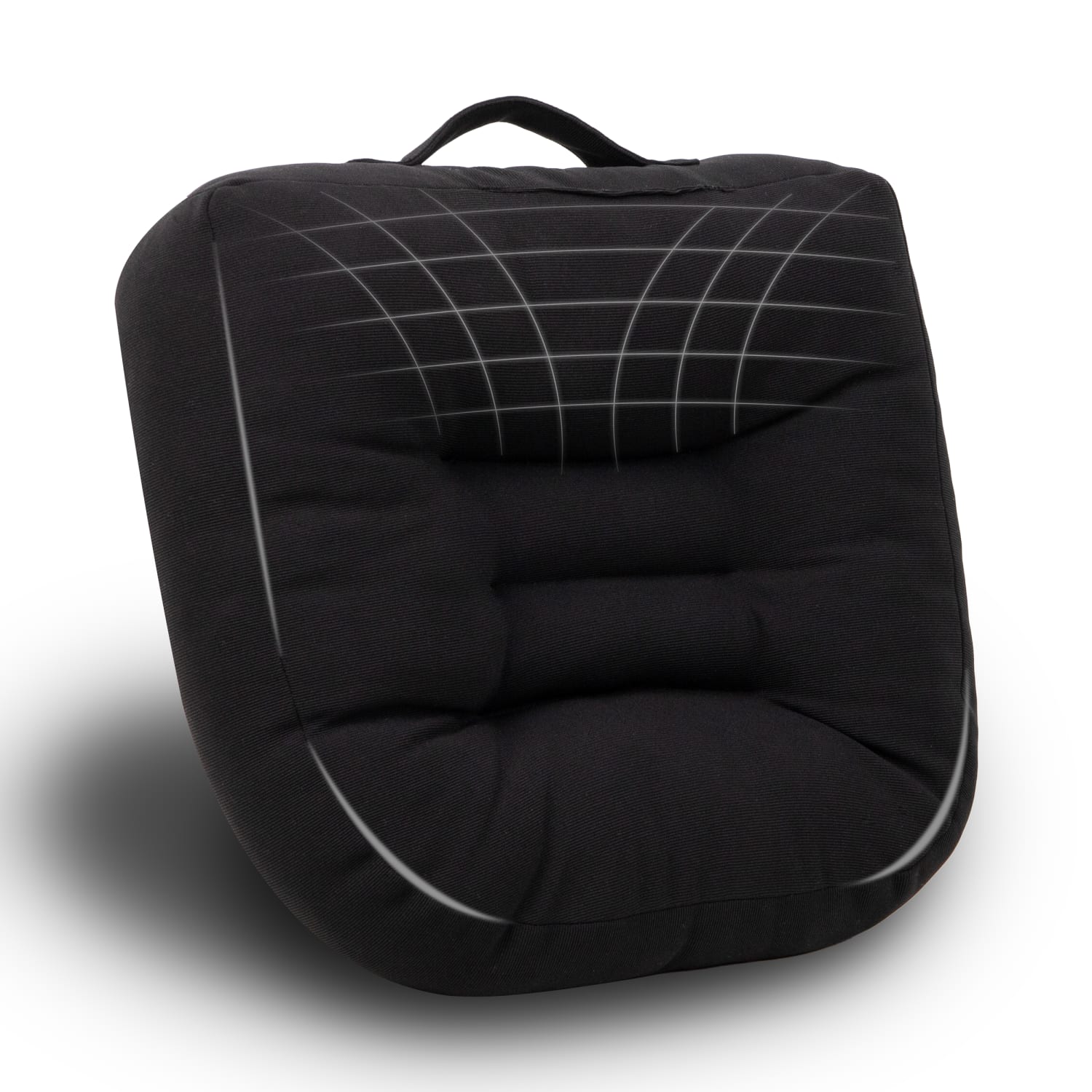 Mind Reader Air-Cloud Booster Seat Cushion With Carry Handle, 4-1/2inH x 18-1/2inW x 17-3/4inD, Black - Image 3