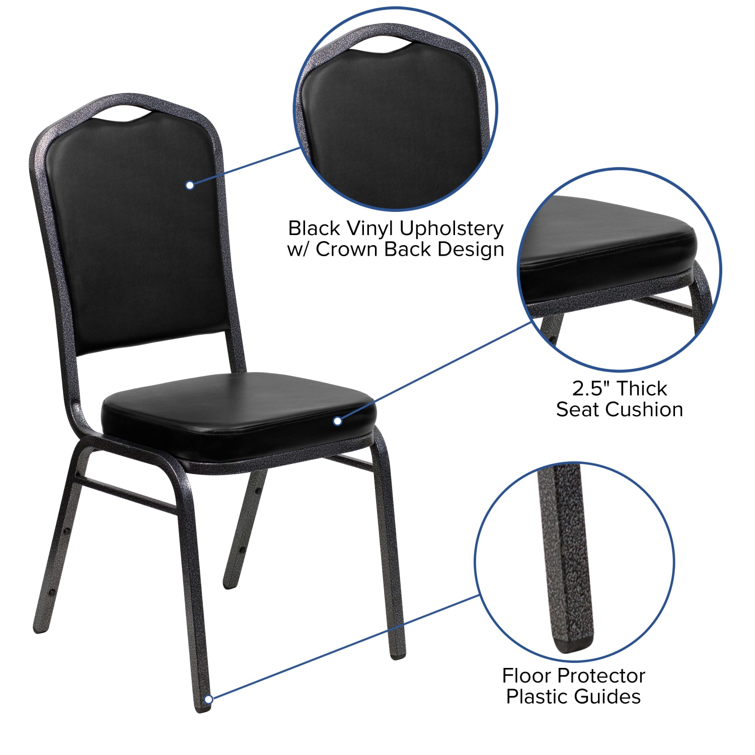 Flash Furniture HERCULES Series CrownBack Stacking Banquet Chairs BlackSilver Set Of 4 Chairs PopularChairscom Flash Furniture HERCULES Series Crown Back Stacking Banquet Chairs BlackSilver Set Of 4 Chairs PopularChairscom