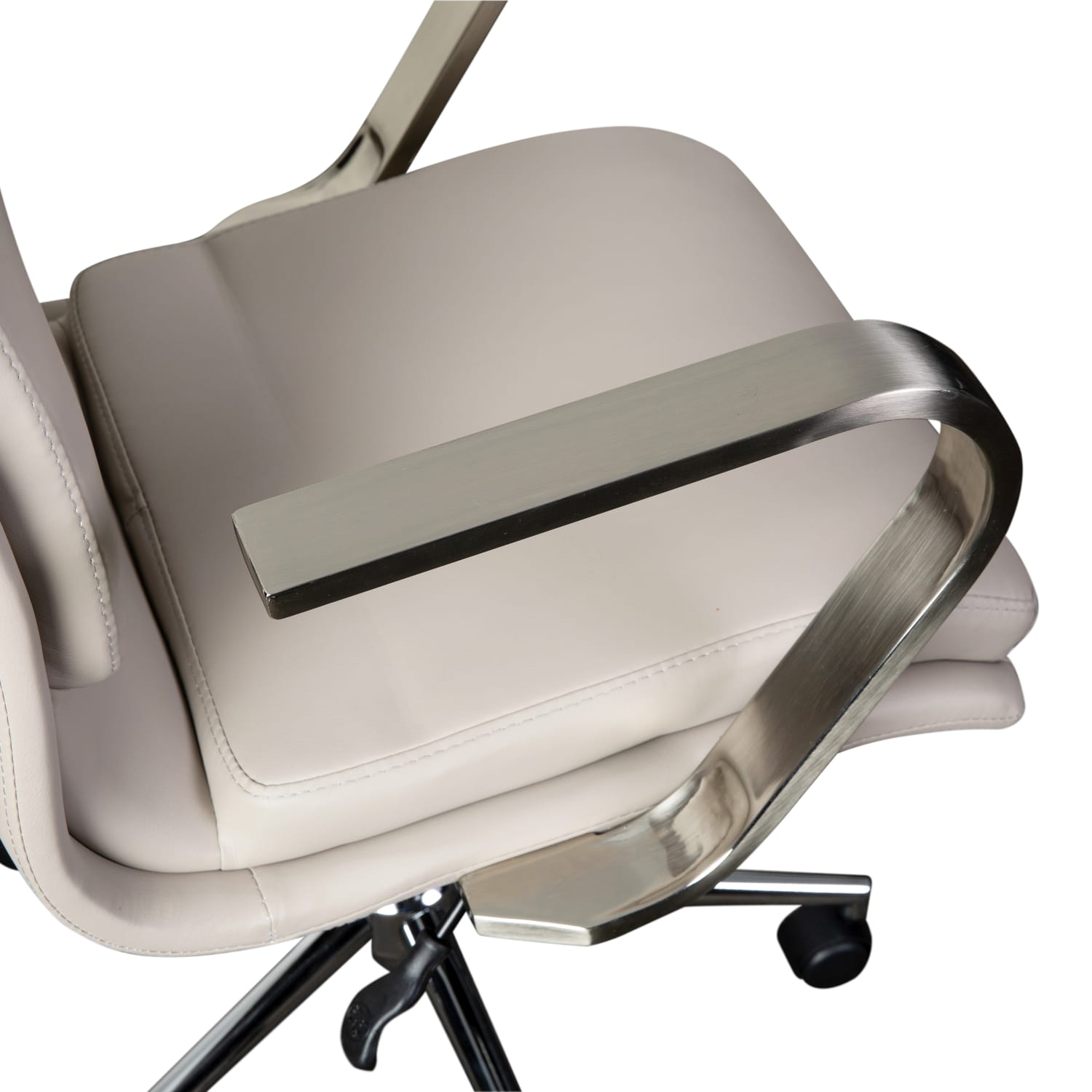 Flash Furniture James Faux Leather Mid-Back Designer Executive Upholstered Office Chair, Taupe/Chrome - Image 10