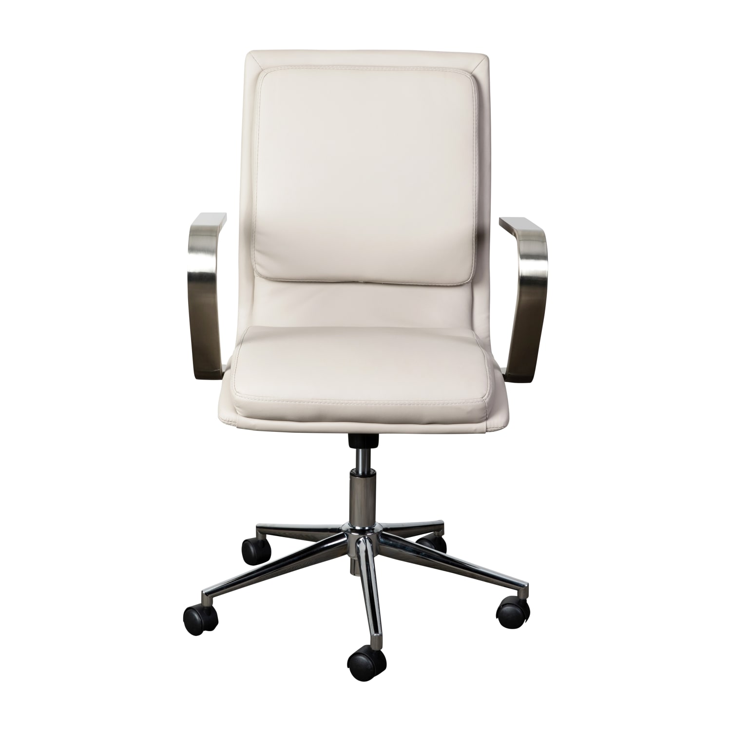 Flash Furniture James Faux Leather Mid-Back Designer Executive Upholstered Office Chair, Taupe/Chrome - Image 12