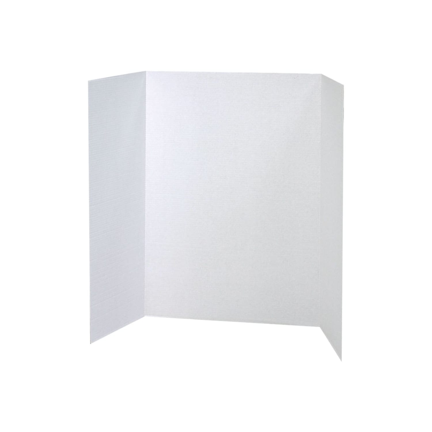 Pacon 80% Recycled Single-Walled Tri-Fold Presentation Boards, 48in x 36in, White, Carton Of 24