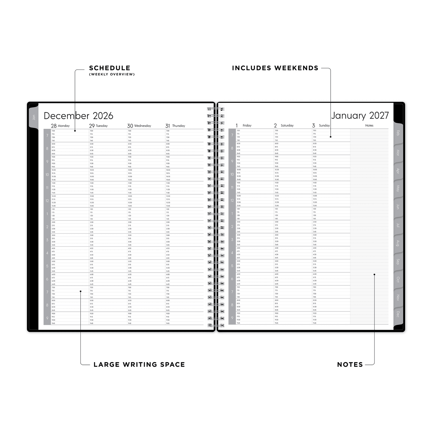 2027 Blue Sky Enterprise Weekly/Monthly Planning Calendar, 8.5x11, , Safety Wirebound Safety, 111289 - Image 3
