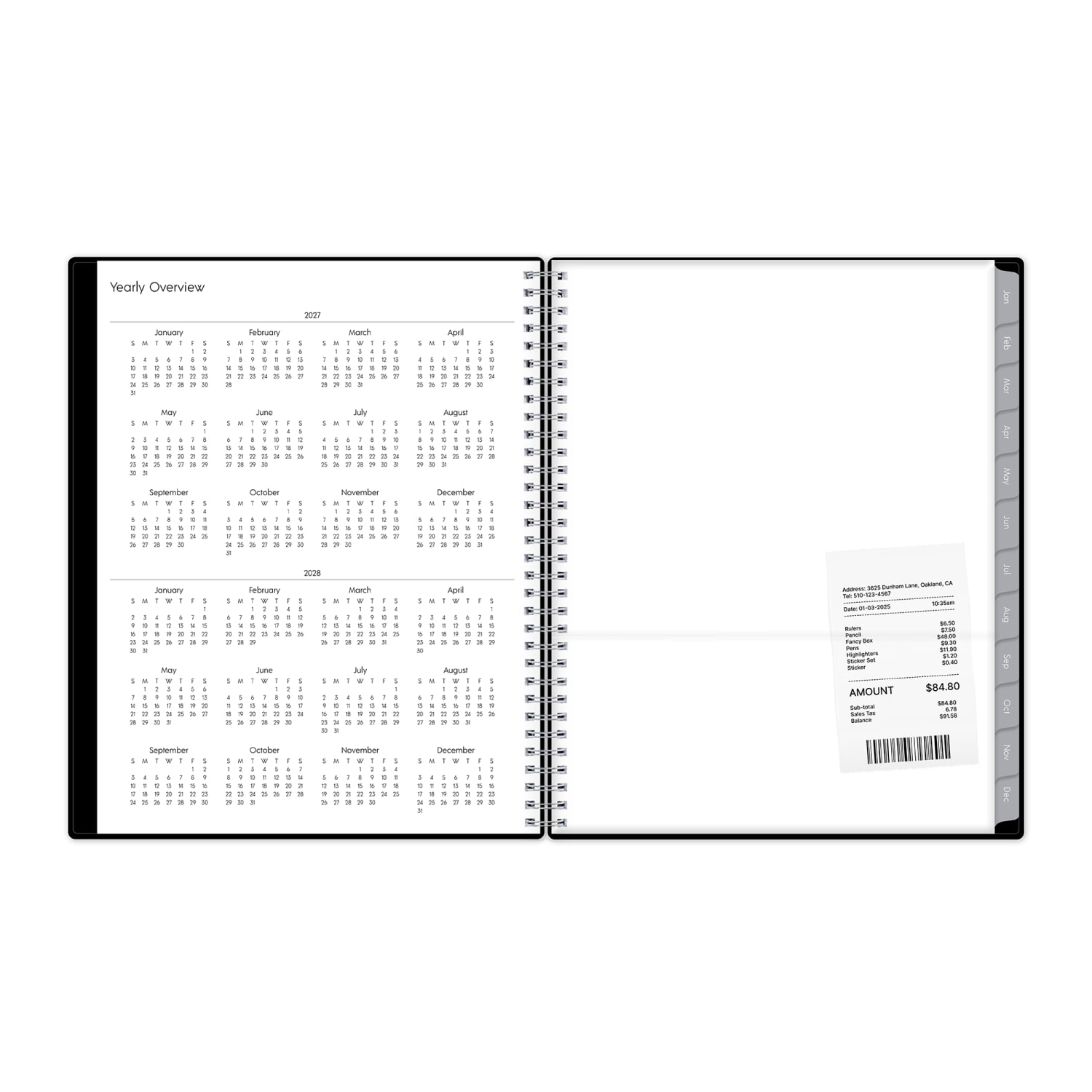 2027 Blue Sky Enterprise Weekly/Monthly Planning Calendar, 8.5x11, , Safety Wirebound Safety, 111289 - Image 5
